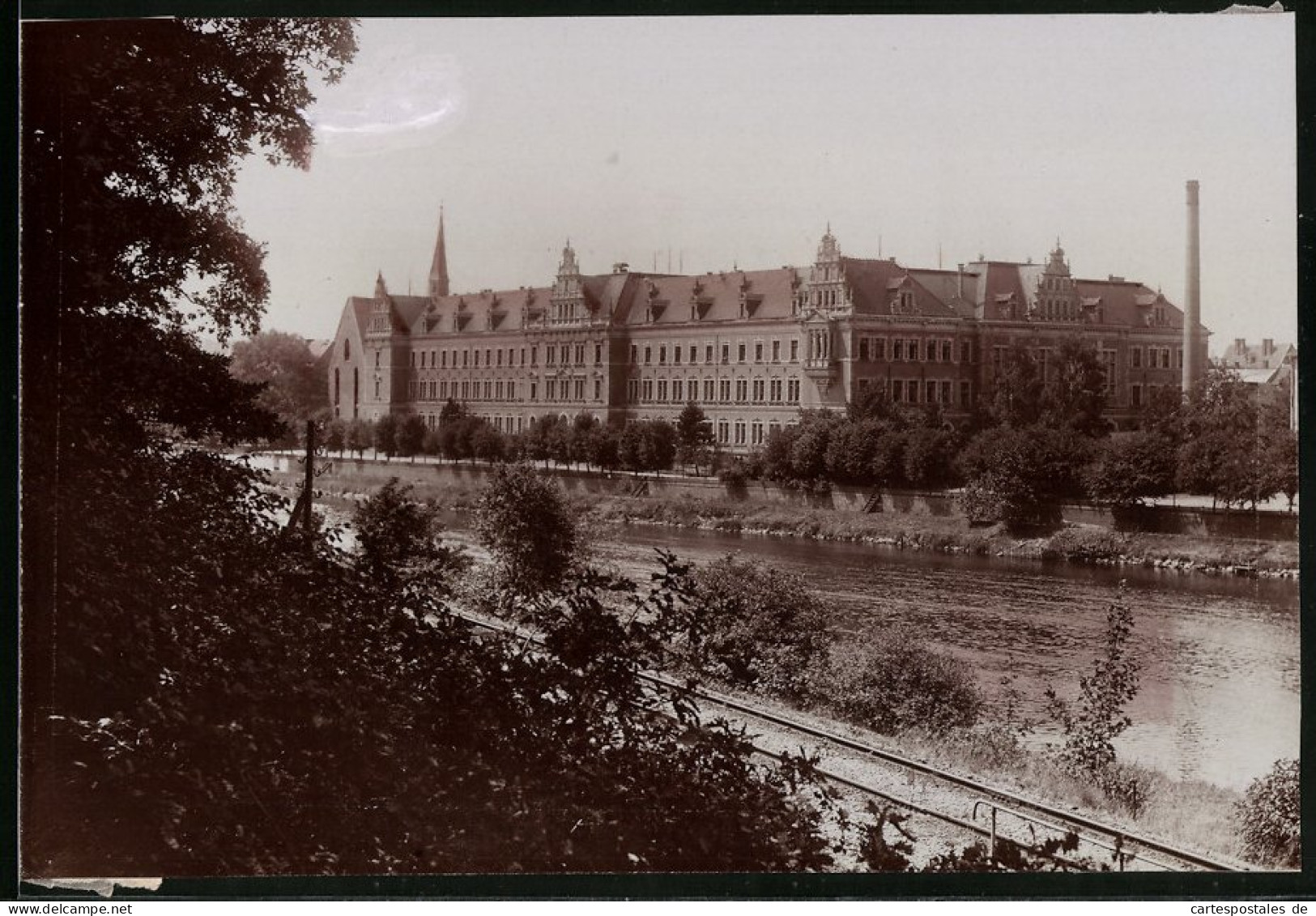 Fotografie Brück & Sohn Meissen, Ansicht Grimma, Blick über Den Fluss Zur Fürstenschule  - Lieux