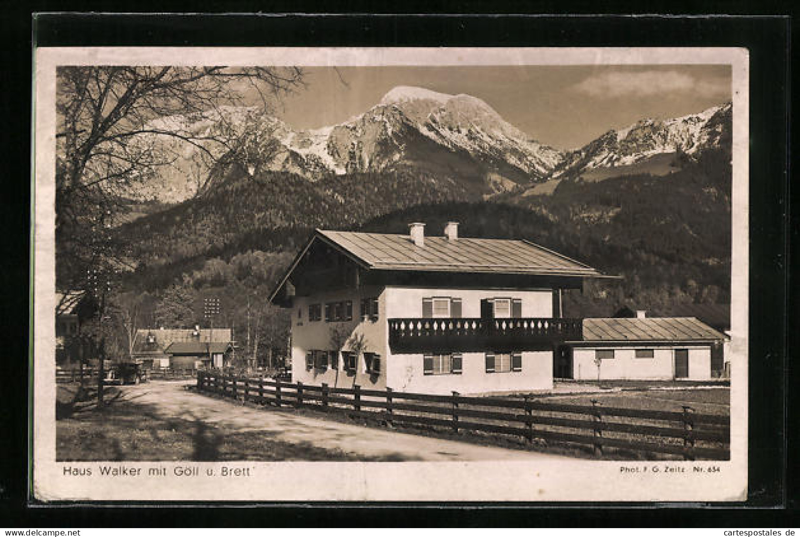 AK Berchtesgaden-Unterstein, Gefolgschafts-Erholungsheim Haus Walker Mit Göll Und Brett  - Berchtesgaden