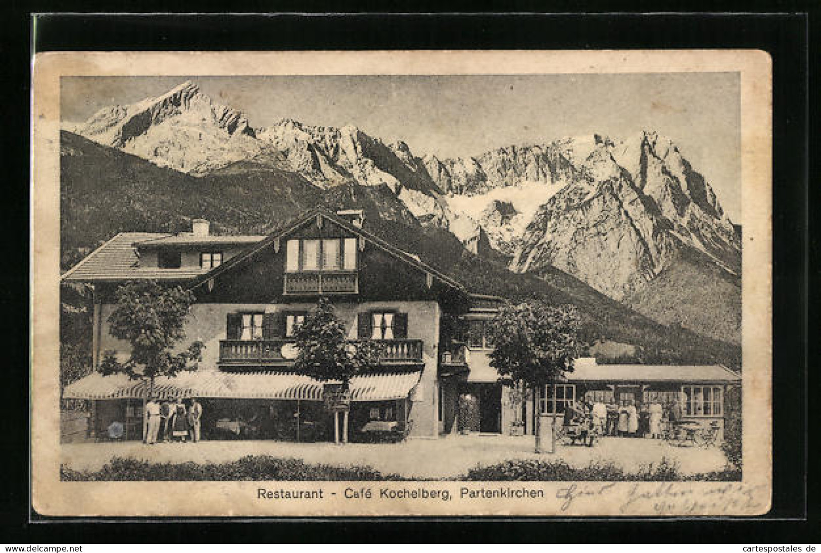 AK Partenkirchen, Restaurant - Café Kochelberg Mit Bergen  - Other & Unclassified