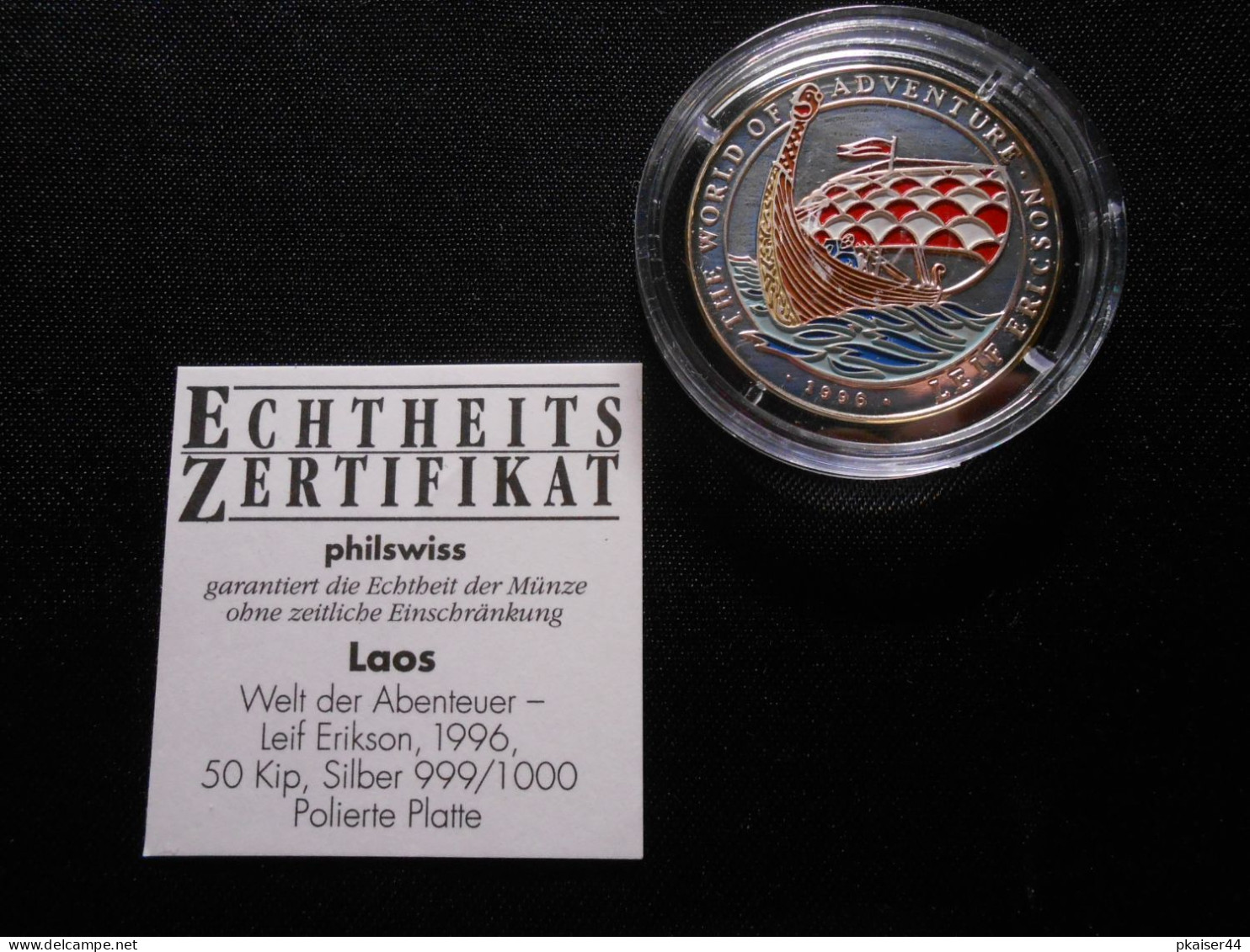 Laos  1996  Münze In Kapsel  World Of Adventure  Silber  999/1000  Proof   50 KIP - Laos