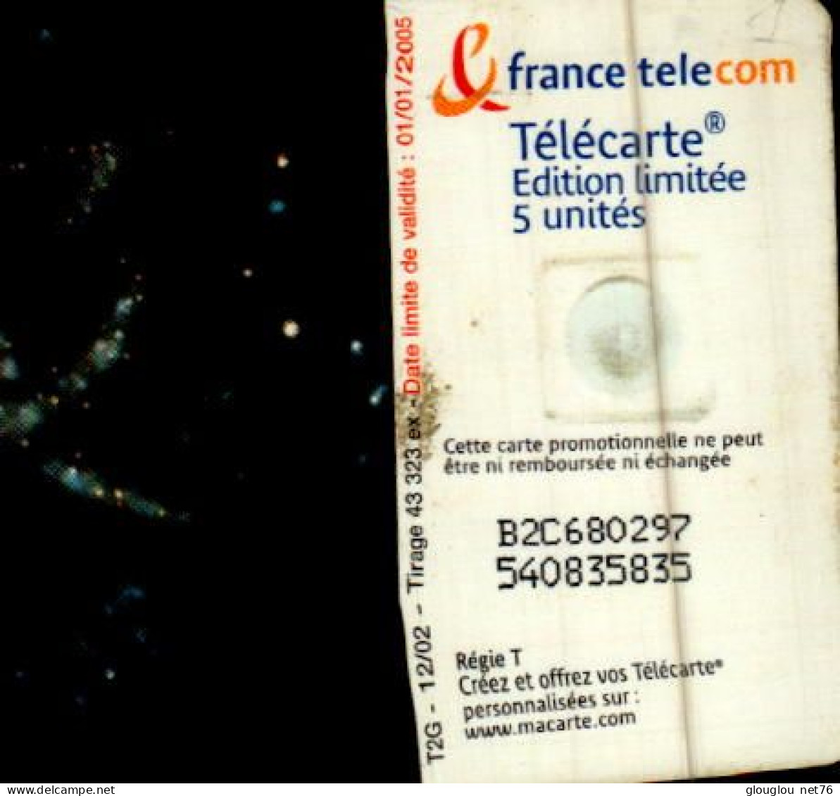 TELECARTE CINQ...BONNE ANNEE  ...PETIT TIRAGE - 5 Unidades