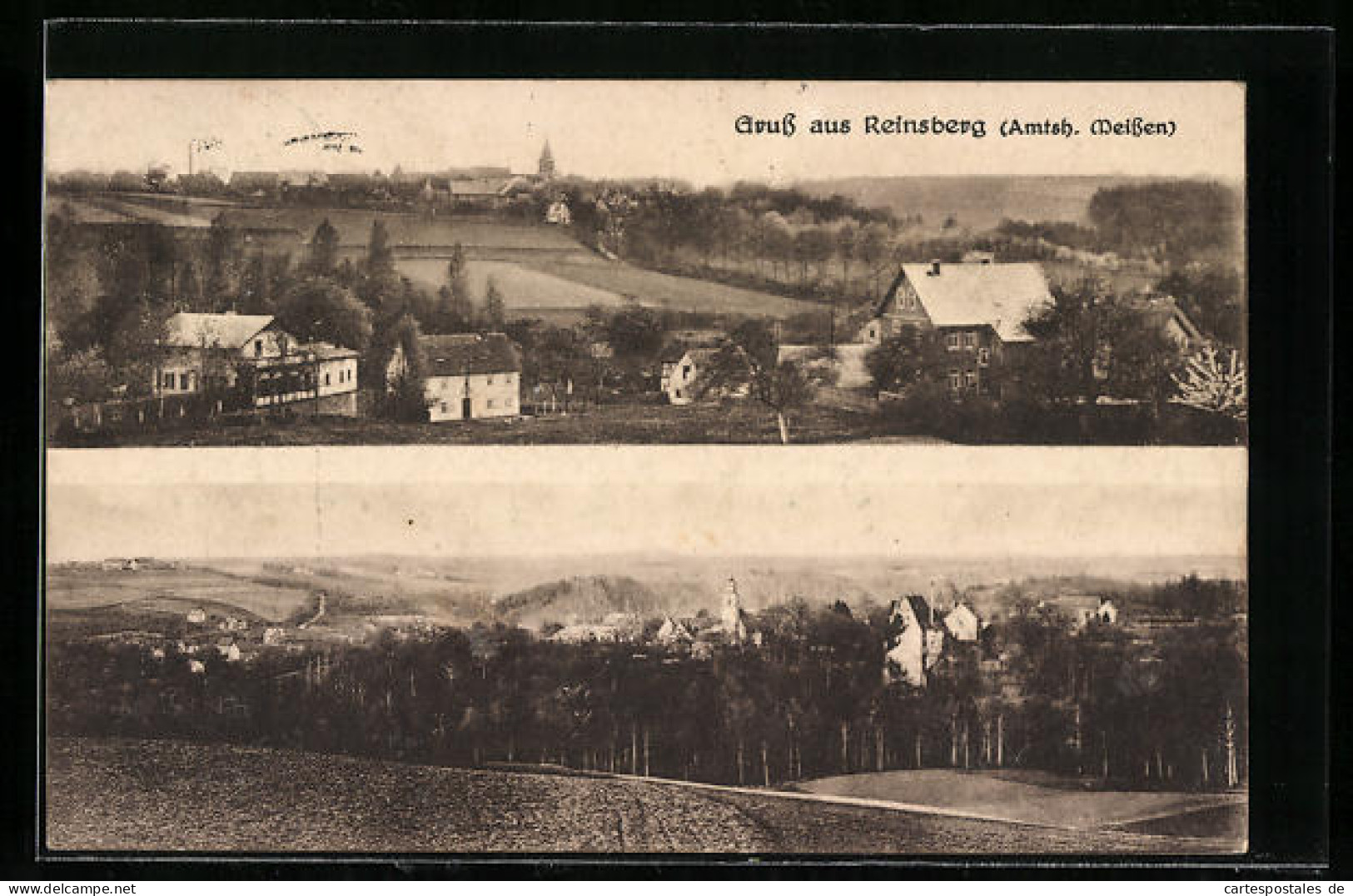AK Reinsberg, Ansicht Des Ortes Aus Der Vogelschau  - Reinsberg (Sachsen)