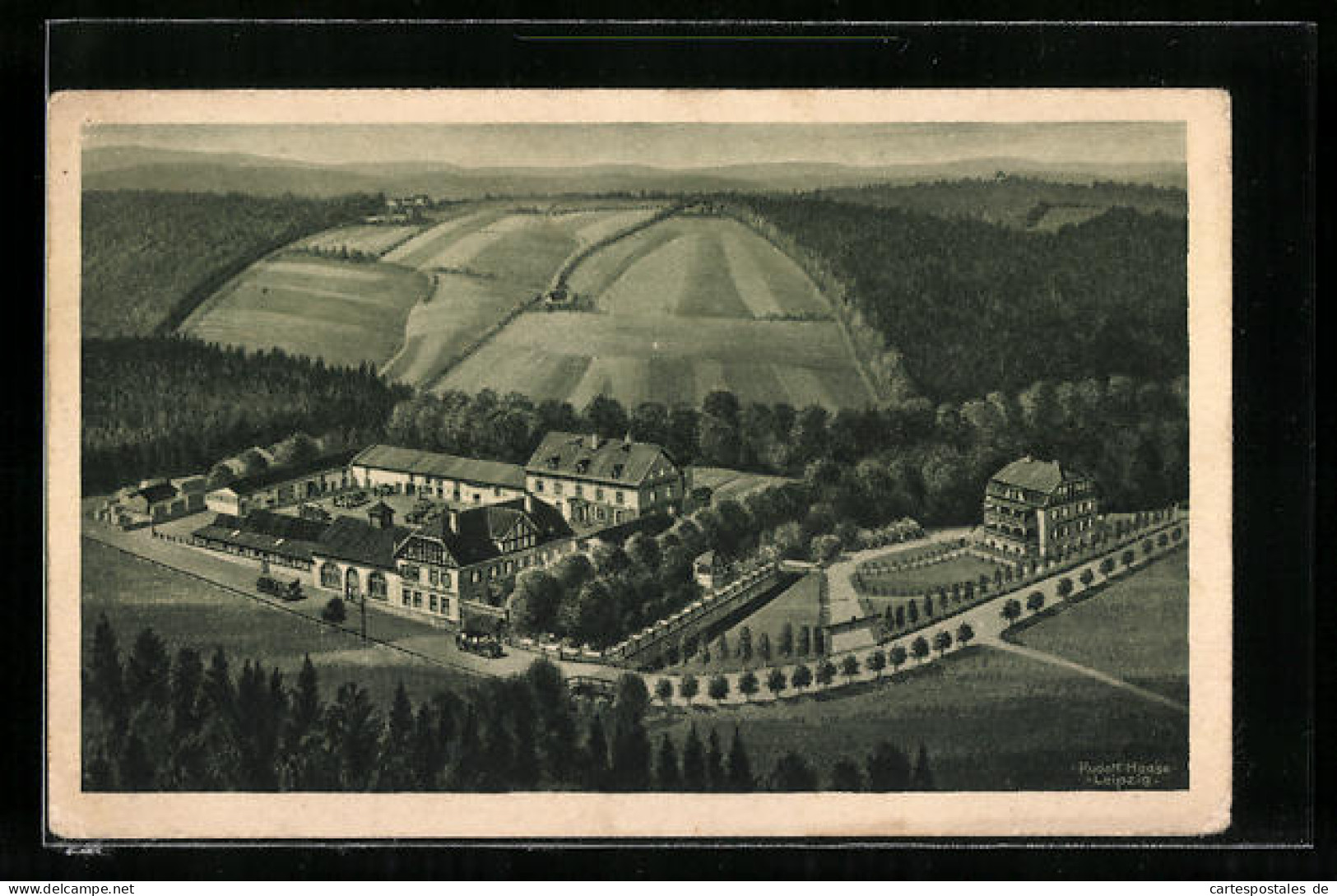 Künstler-AK Breitenbach, Gasthaus Schneidemühle Mit Hotel-Villa Zur Zeitzer Schweiz  - Zeitz