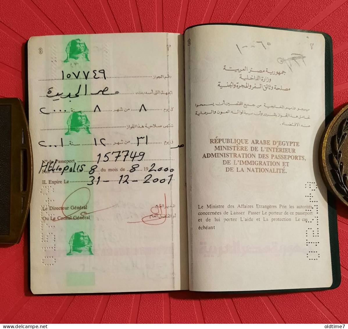 Egypt Passport,  Pasaporte, Passeport, Reisepass 2000 - Historische Dokumente