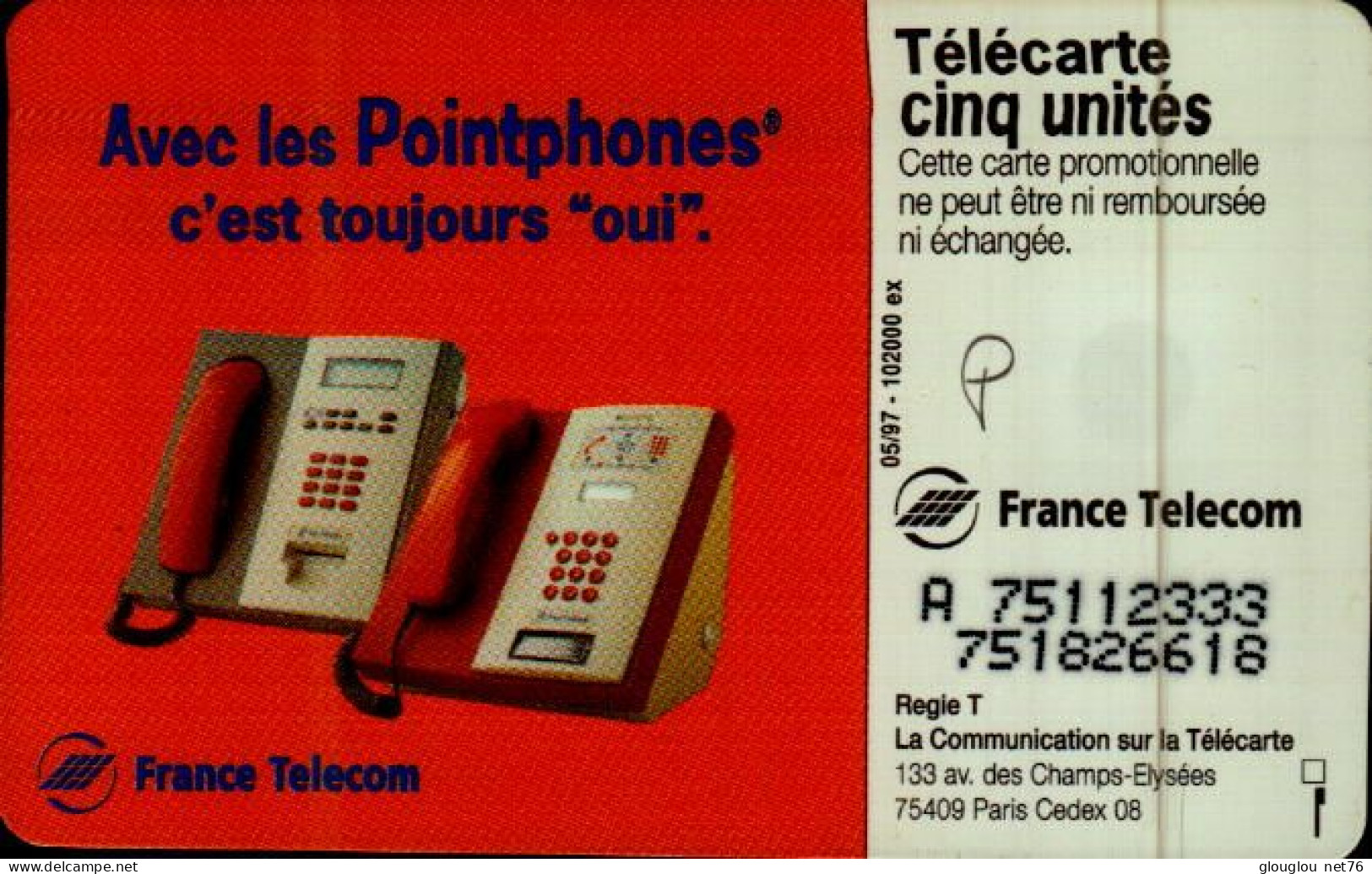 TELECARTE CINQ... JE PEUX PASSER UN COUP DE FIL ?  ...PETIT TIRAGE - 5 Unités