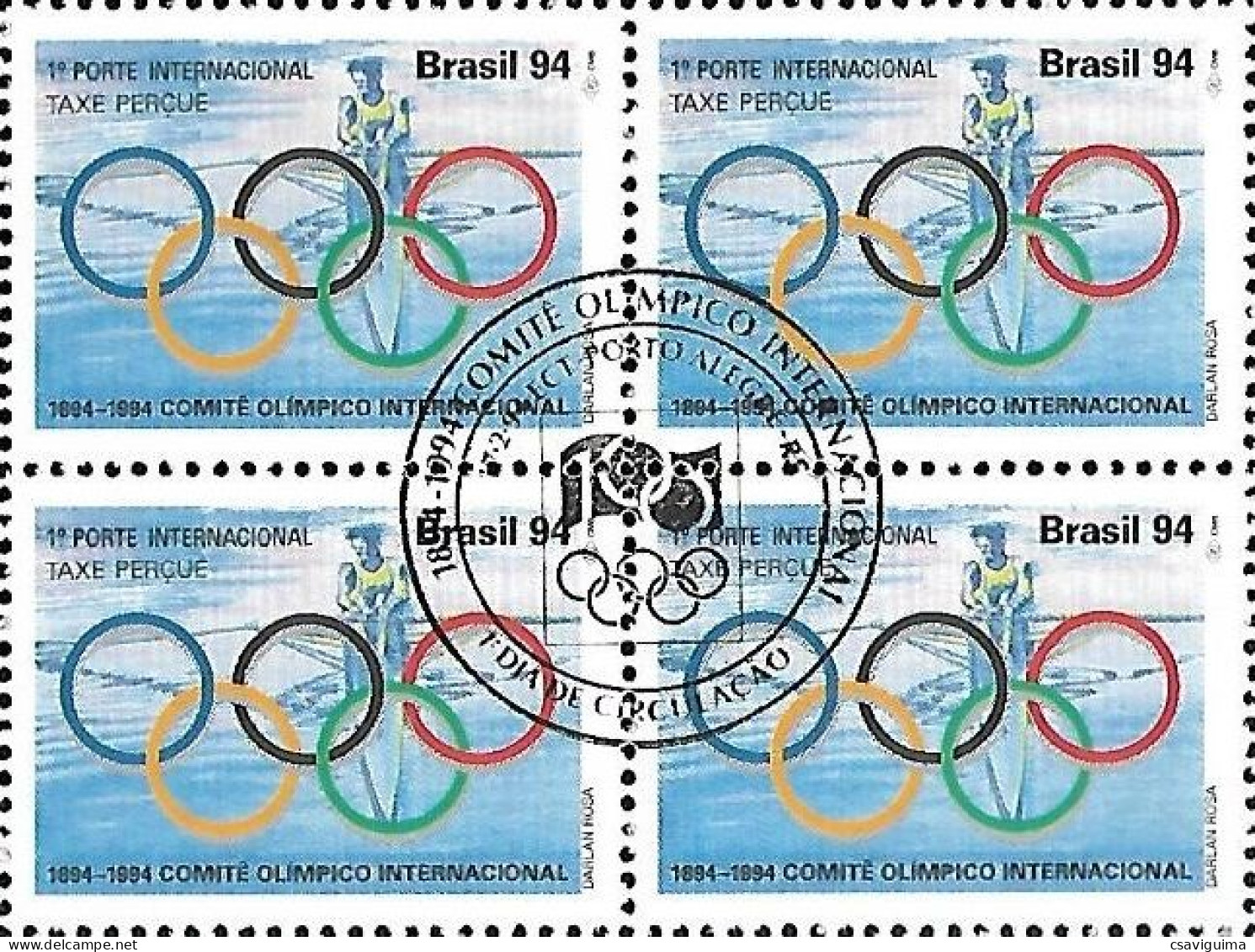 Brasil (Brazil) - 1994 - Block Of 4 CBC: COI 100th Olympic Committe - Yv 2157 - Sonstige & Ohne Zuordnung