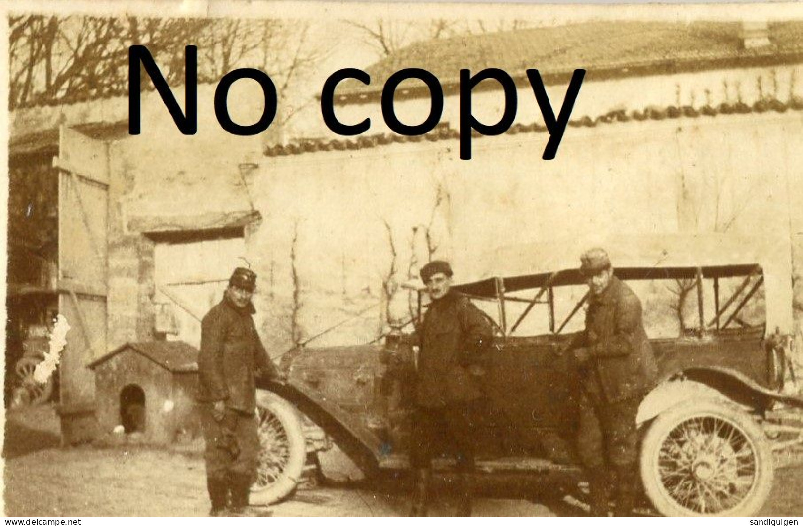 PHOTO FRANCAISE - AUTOMOBILE DE L'ETAT MAJOR A SOUILLY PRES DE LEMMES - VERDUN MEUSE - GUERRE 1914 1918 - Krieg, Militär