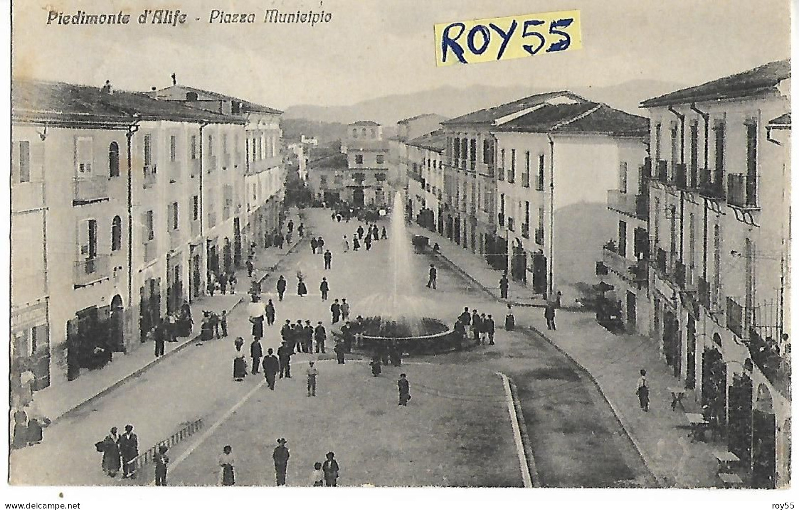 Campania-caserta-piedimonte D'alife Frazione Di Alife Piazza Municipio Animatissima Veduta Primi 900 (f.picc./v.retro) - Altri & Non Classificati