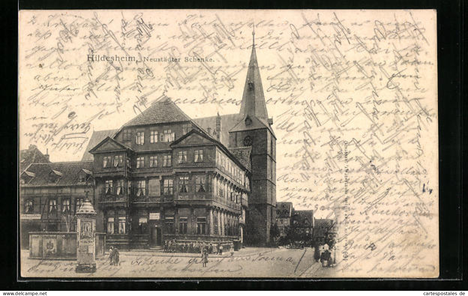 AK Hildesheim, Gasthaus Neustädter Schenke, Rathaus  - Hildesheim