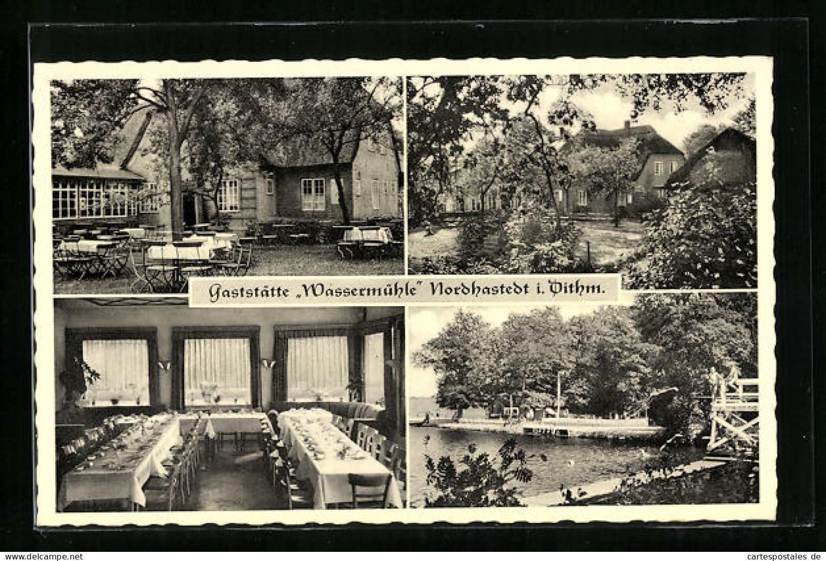 AK Nordhastedt I. Dithm., Gasthof Wassermühle Mit Schwimmbad  - Autres & Non Classés