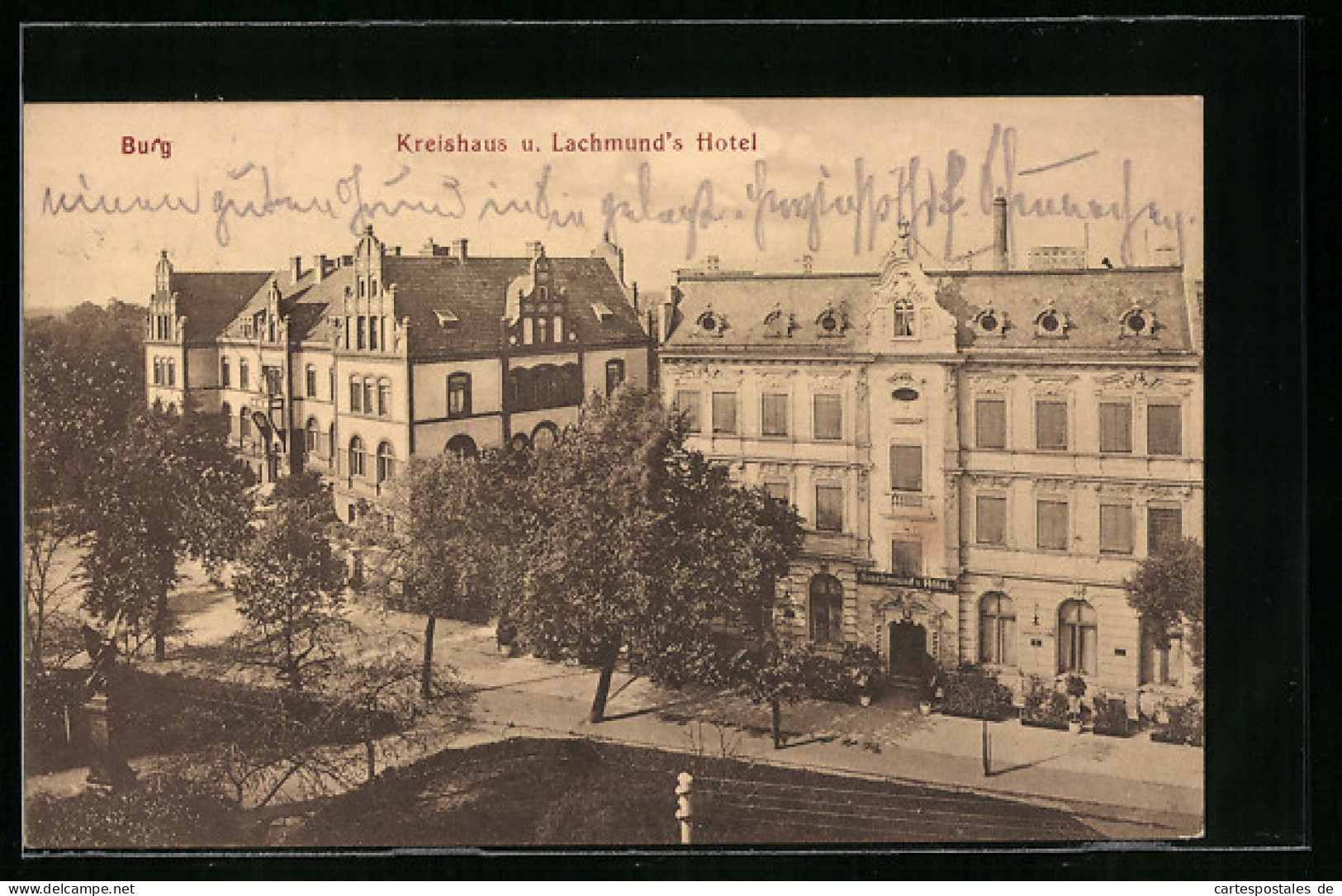 AK Burg, Kreishaus Und Lachmund`s Hotel  - Burg