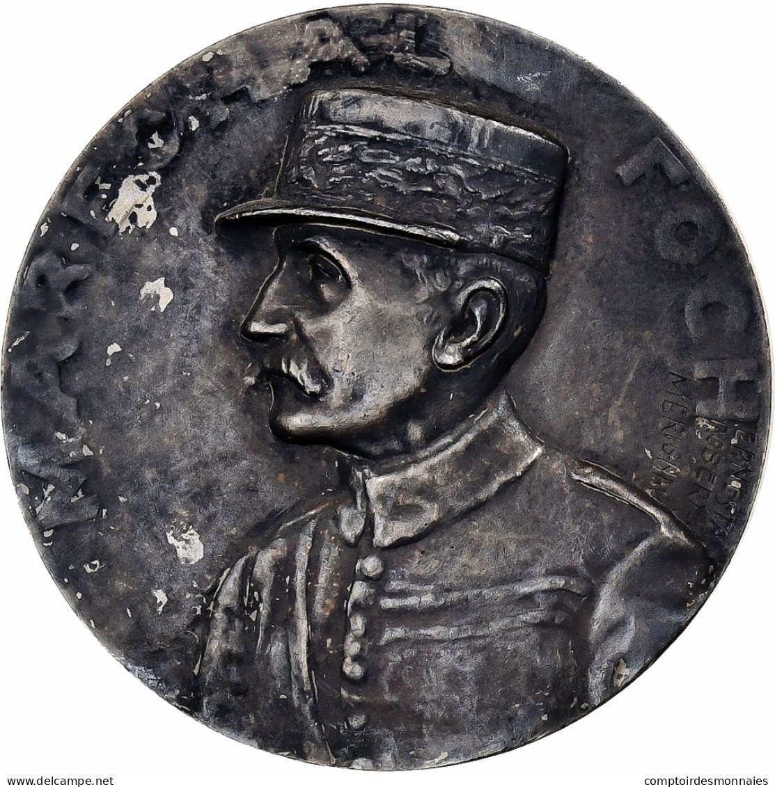 France, Médaille, Maréchal Foch, Commandant Des Armées, 1918, Bronze - Sonstige & Ohne Zuordnung