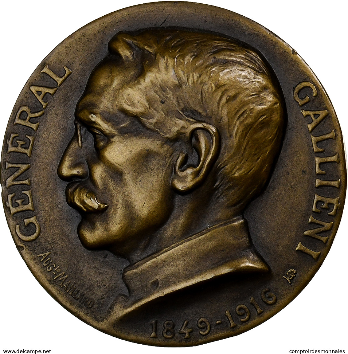 France, Médaille, Général Gallieni, 1916, Cuivre, Aug.Maillard, SPL - Andere & Zonder Classificatie