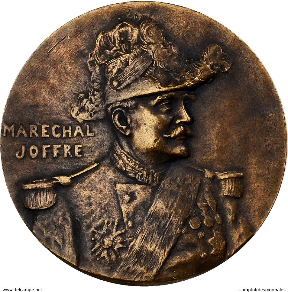 France, Médaille, Joffre, Maréchal De France, 1914, Bronze, Robert-Mérignac - Sonstige & Ohne Zuordnung