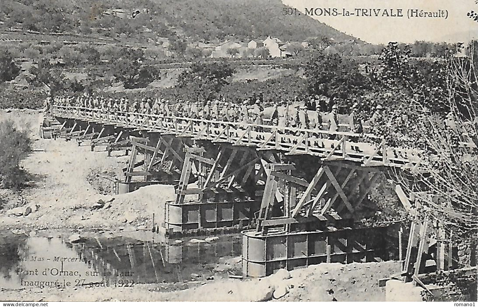 34)   MONS  La  TRIVALE - Pont D' Ornac  Sur Le Jaur Inauguré Le 27 Août 1922 - Other & Unclassified