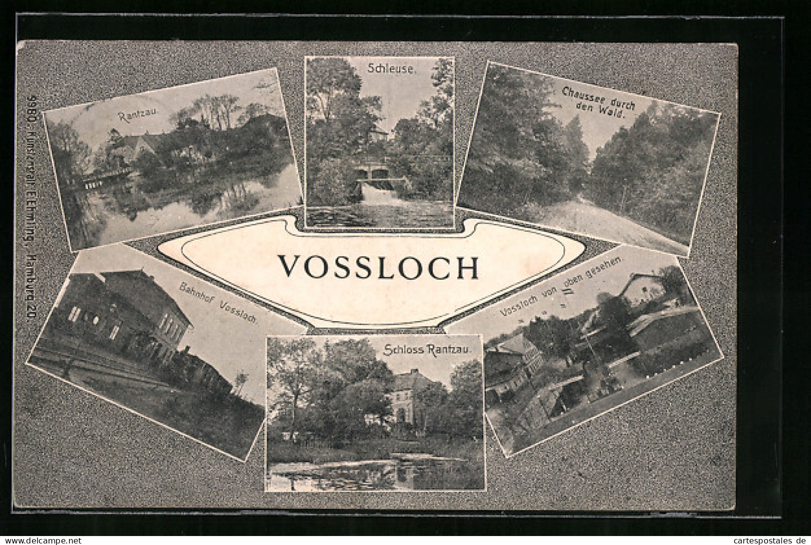 AK Vossloch, Schloss Rantzau, Bahnhof, Schleuse  - Other & Unclassified