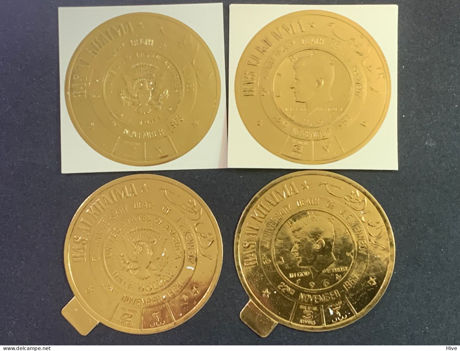 Ras Al-Khaima - John Kennedy Memorial Gold Stamps MNH - Kennedy (John F.)