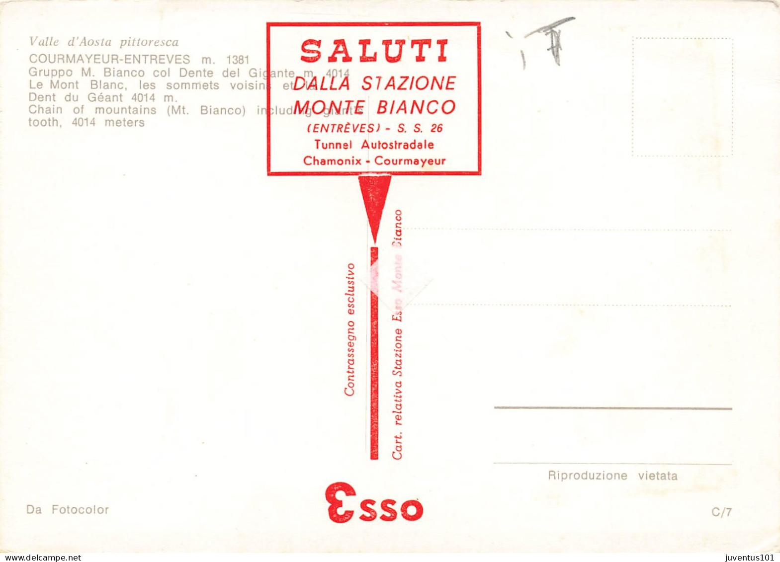 CPSM Courmayeur-Entreves, Le Mont Blanc, Les Sommets Voisins Et La Dent Du Géant  L2920 - Otros & Sin Clasificación