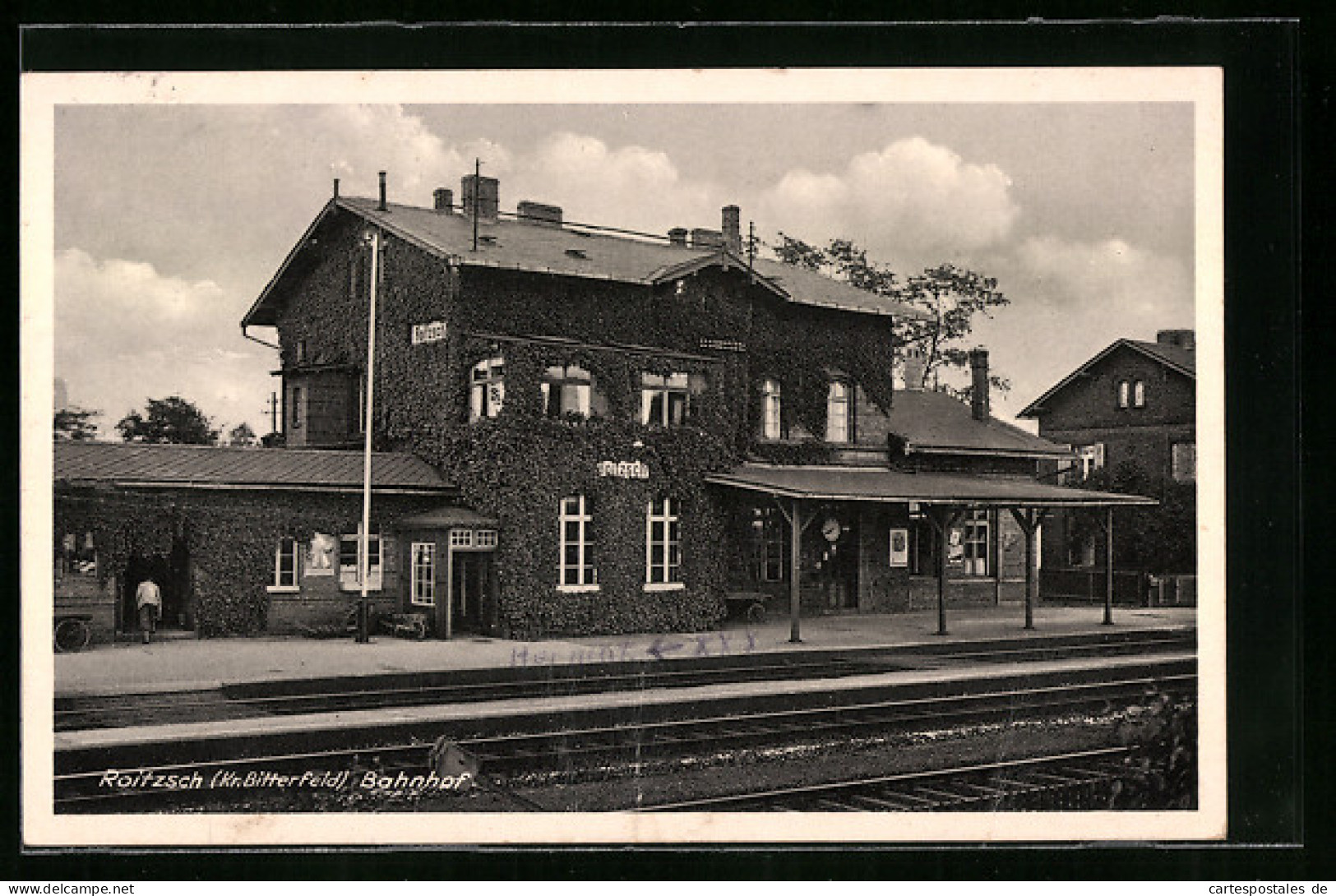 AK Roitzsch B. Bitterfeld, Bahnhof Von Den Gleisen Aus  - Bitterfeld