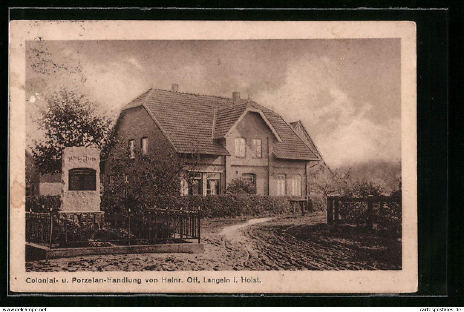 AK Langeln I. Holst., Kolonial- U. Porzelanhandlung Von Heinr. Ott  - Other & Unclassified