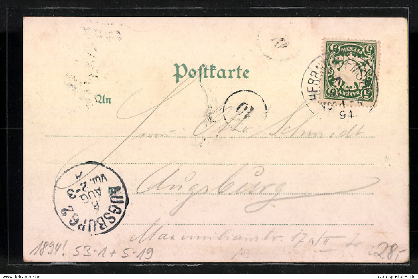 Vorläufer-Lithographie Herrenchiemsee, Neues Schloss, Pfauenvase Im Vestibül, 1894  - Autres & Non Classés
