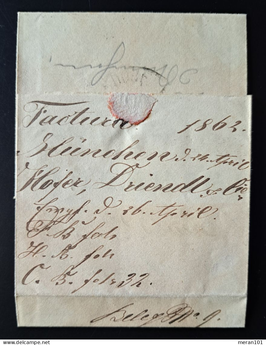 Bayern, Brief MÜNCHEN 26 APR 1862, Mühlkreisstempel Nach Degendorf, 6 Kr. - Lettres & Documents