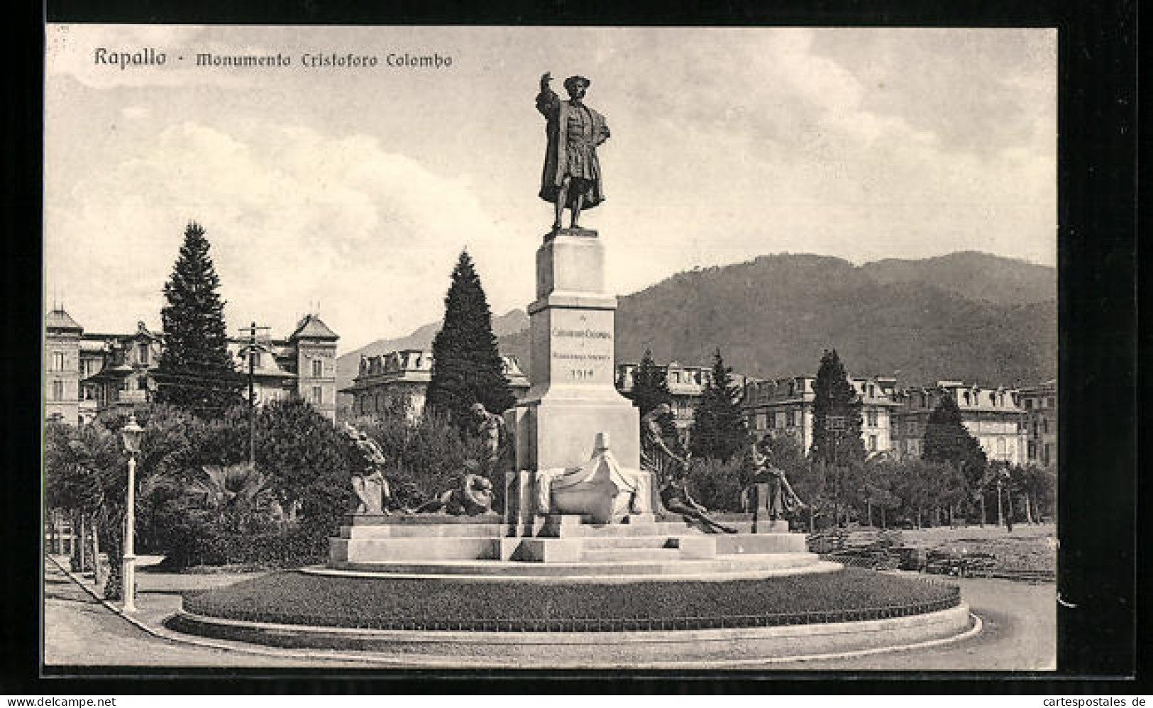 Cartolina Rapallo, Monumento Cristoforo Colombo  - Other & Unclassified