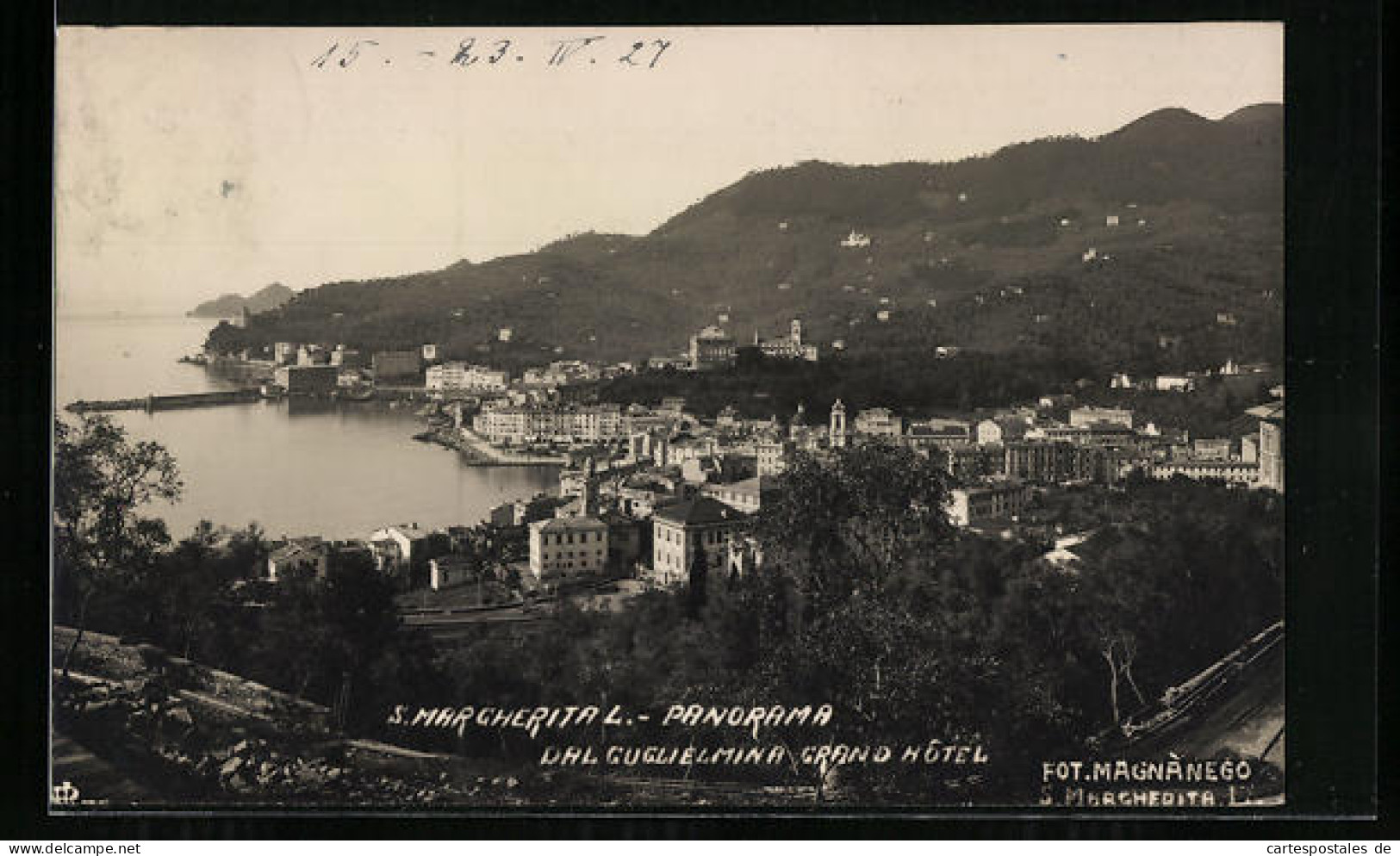 Cartolina S. Margherita L., Panorama, Dal. Guglielmina Grand Hotel  - Sonstige & Ohne Zuordnung