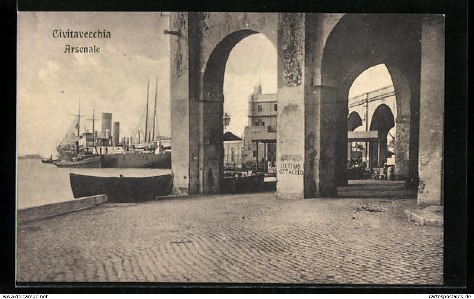 Cartolina Civitavecchia, Arsenale  - Civitavecchia