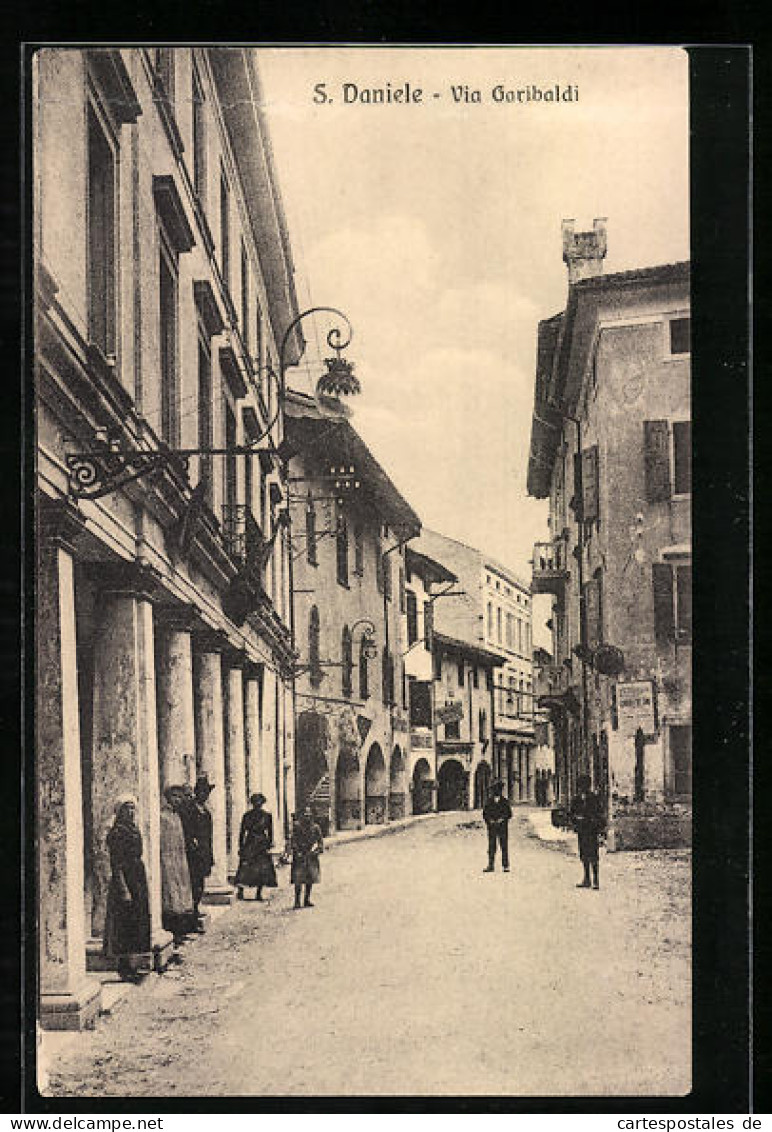 Cartolina S. Daniele, Via Garibaldi  - Other & Unclassified
