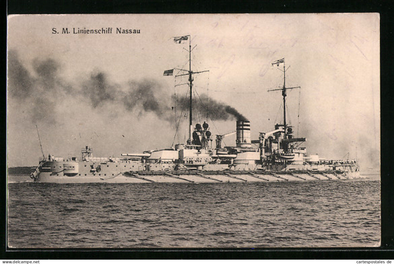 AK Kriegsschiff S. M. Linienschiff Nassau Vor Der Küste  - Guerre