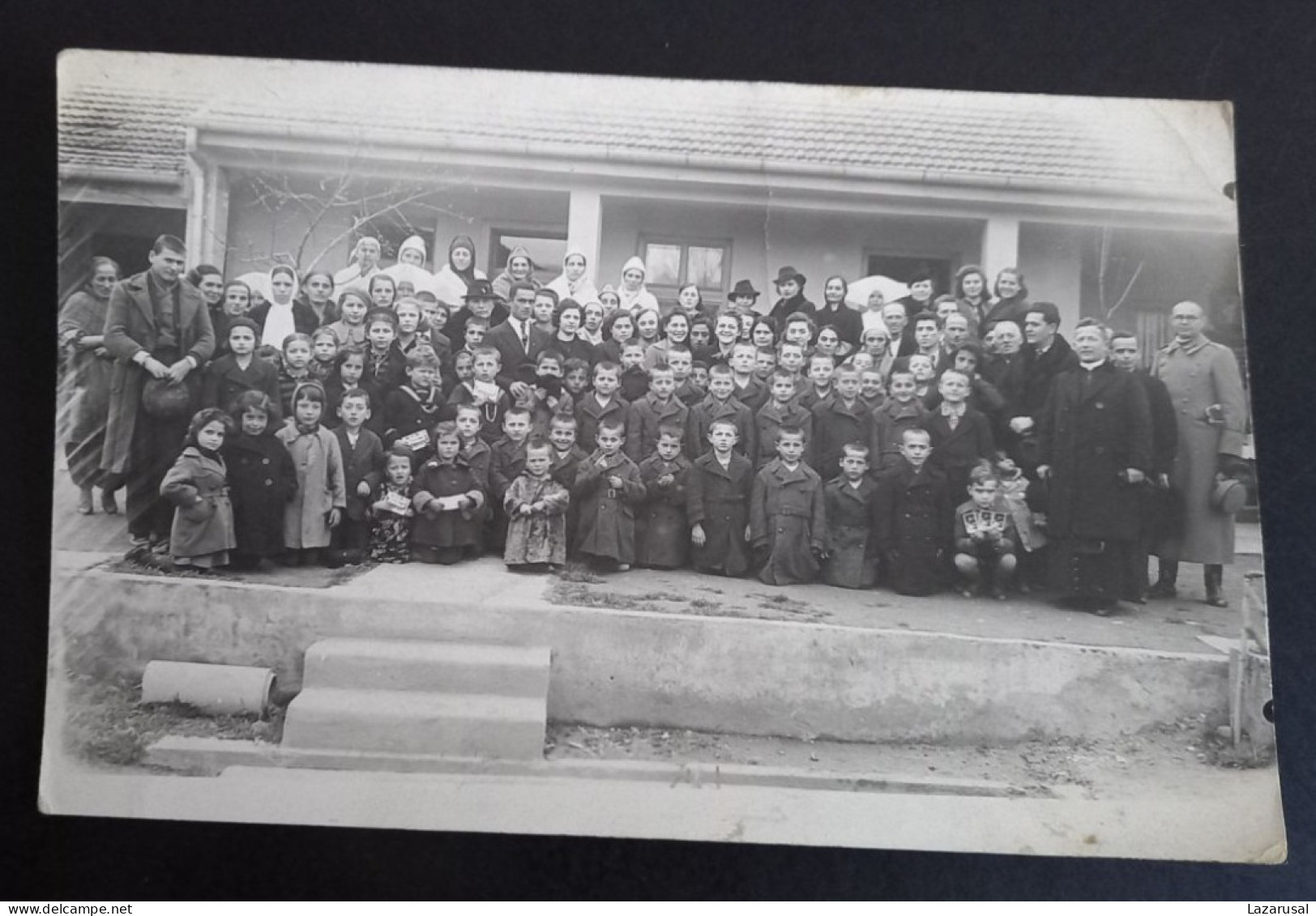 #21   Photo Noir Et Blanc Garçon Fille Photo D’école Photo De Groupe / Boy Girl School Photo Group Photo - Personnes Anonymes