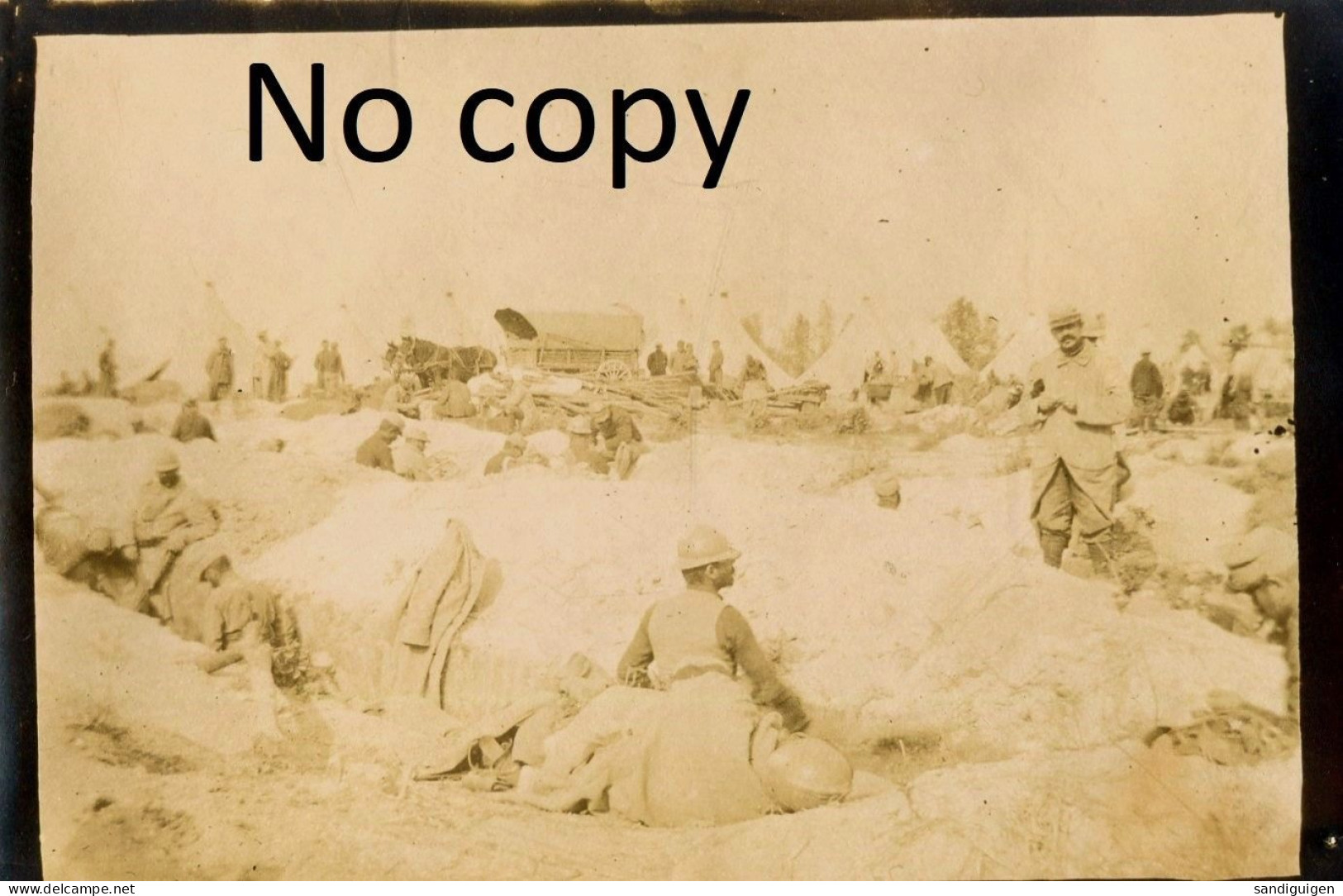 PHOTO FRANCAISE - BIVOUAC DES POILUS A BUSSY LE CHATEAU PRES DE LA CHEPPE - SUIPPES MARNE GUERRE 1914 1918 - War, Military