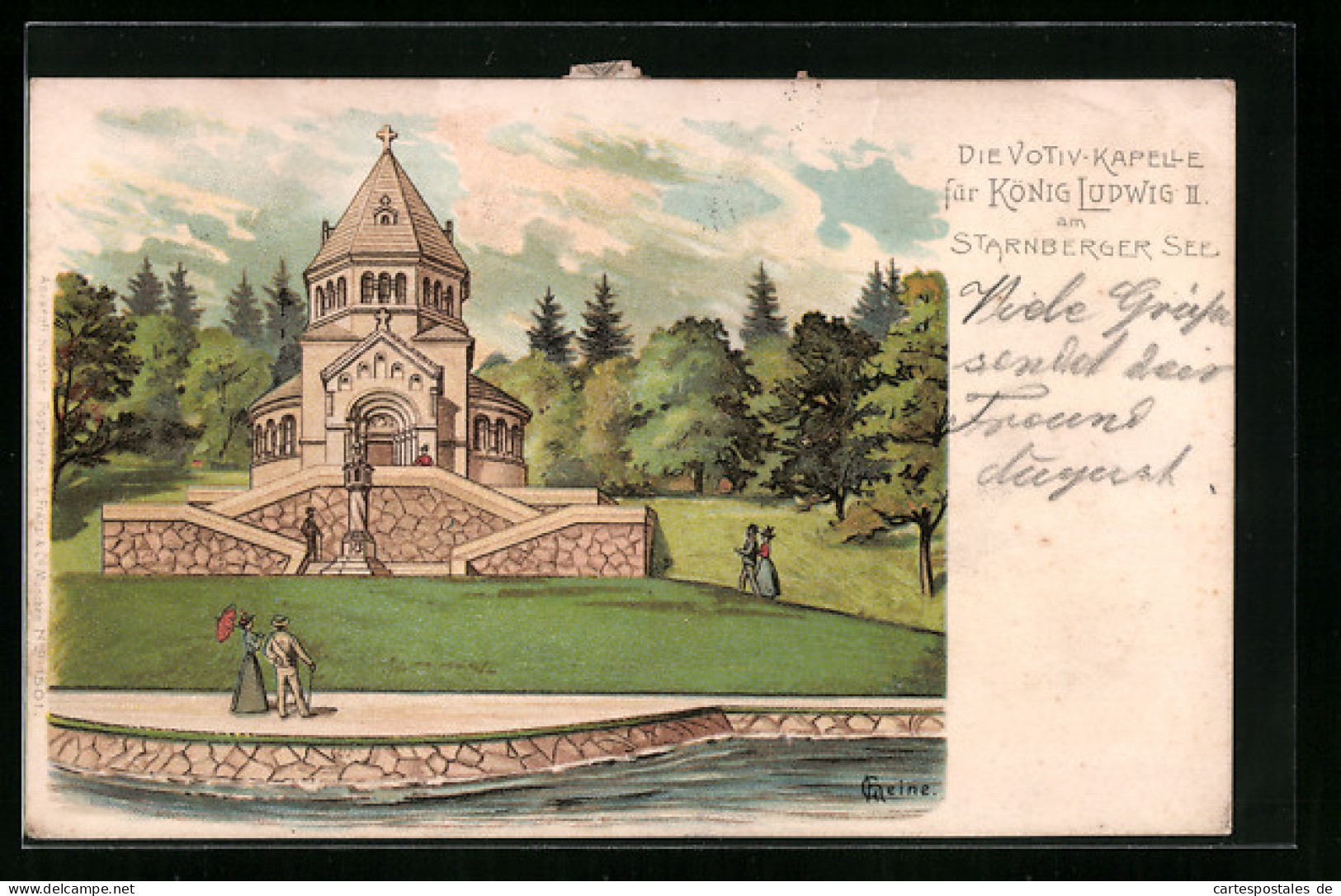 Lithographie Berg, Votiv-Kapelle Für König Ludwig II.  - Other & Unclassified