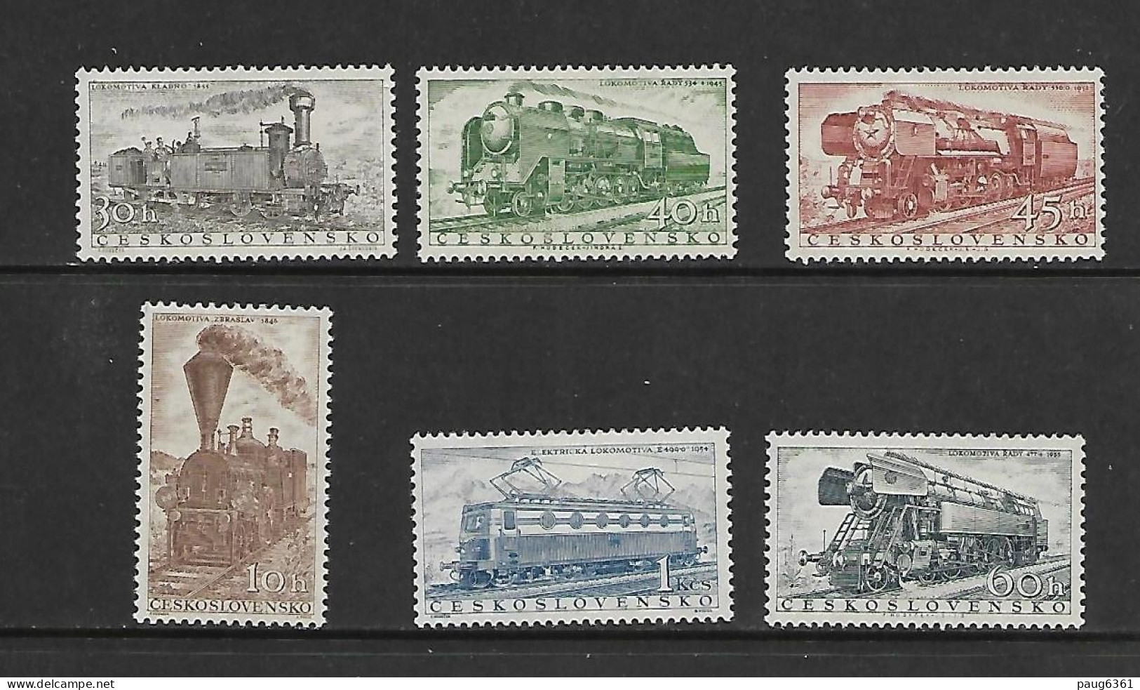 TCHECOSLOVAQUIE 1956 TRAINS YVERT N°875/880 NEUF MNH** - Trains