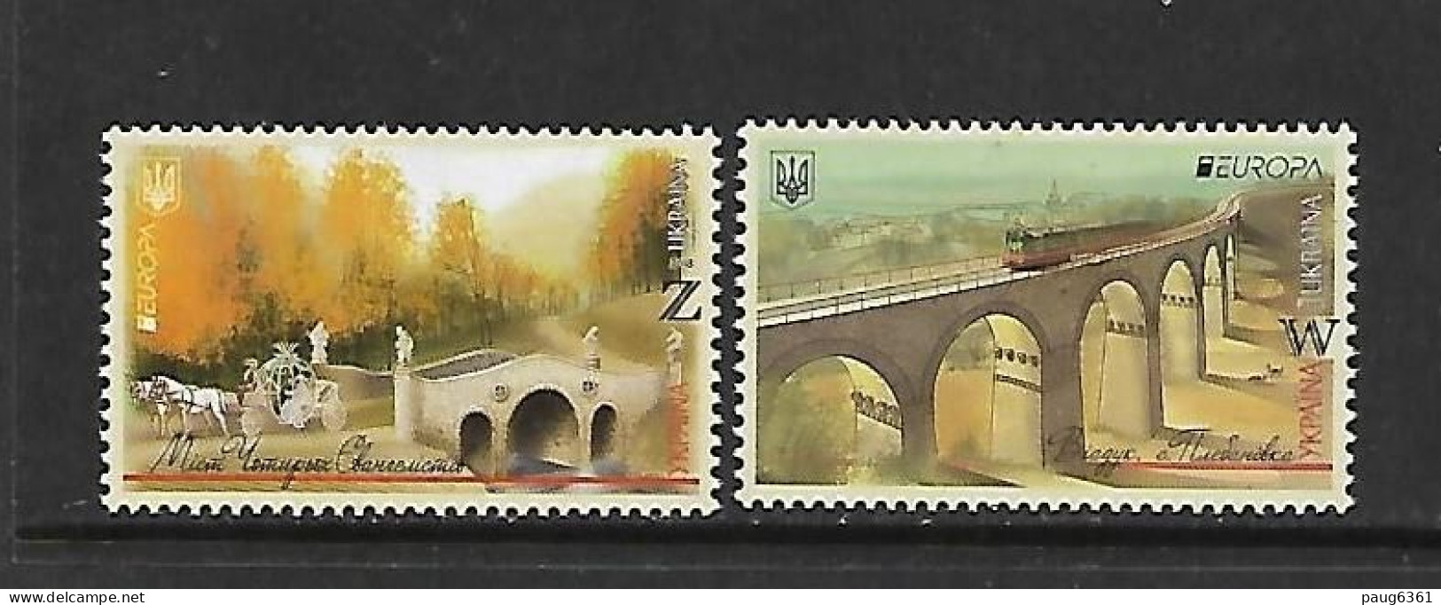 UKRAINE 2018 TRAINS-PONTS YVERT N°1369/1370 NEUF MNH** - Trains