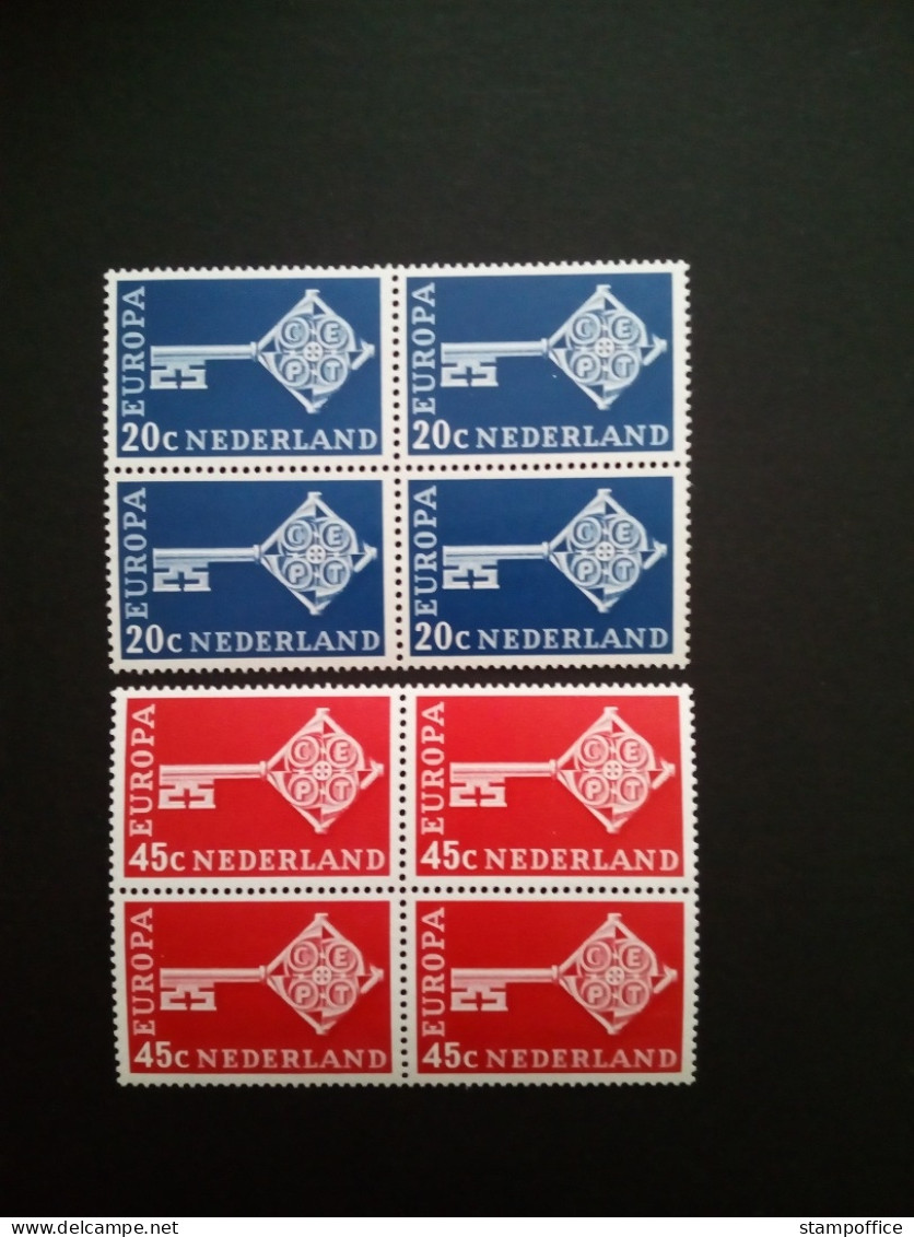 NIEDERLANDE MI-NR. 899-900 POSTFRISCH(MINT) 4er BLOCK EUROPA 1968 KREUZBARTSCHLÜSSEL - 1968