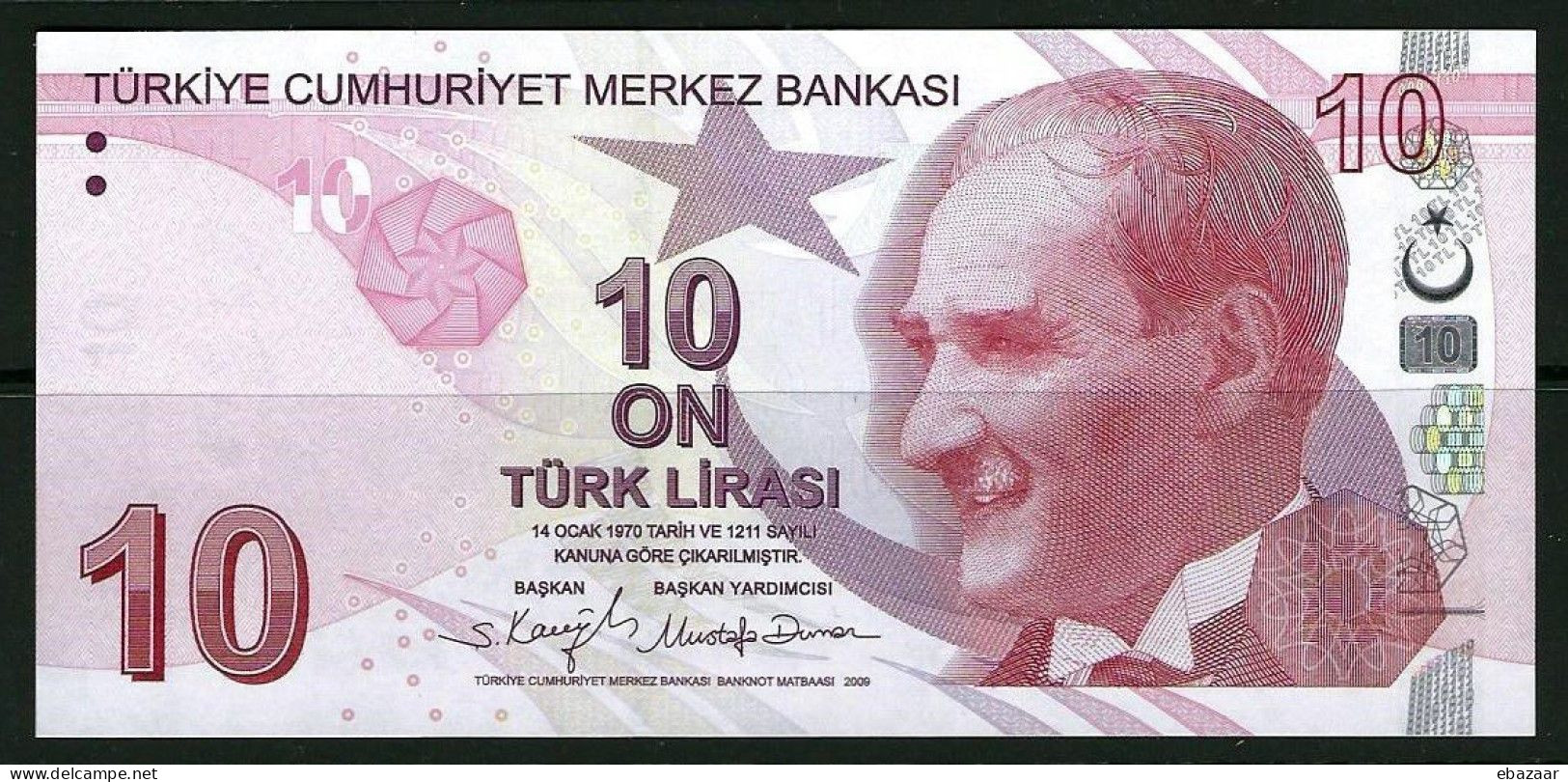 Turkey 1970 / 2009 Banknote 10 Lira Türk Lirası P-223f UNC - Turkey