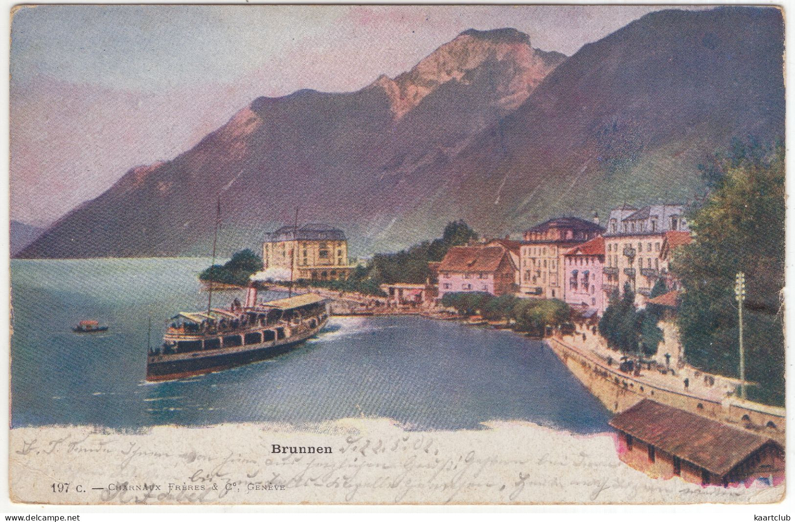 197 C.  Brunnen  - (Schweiz/Suisse/Switzerland) - 1902 - Dampfer - (Charnaux Frères & Co., Genève) - Ingenbohl