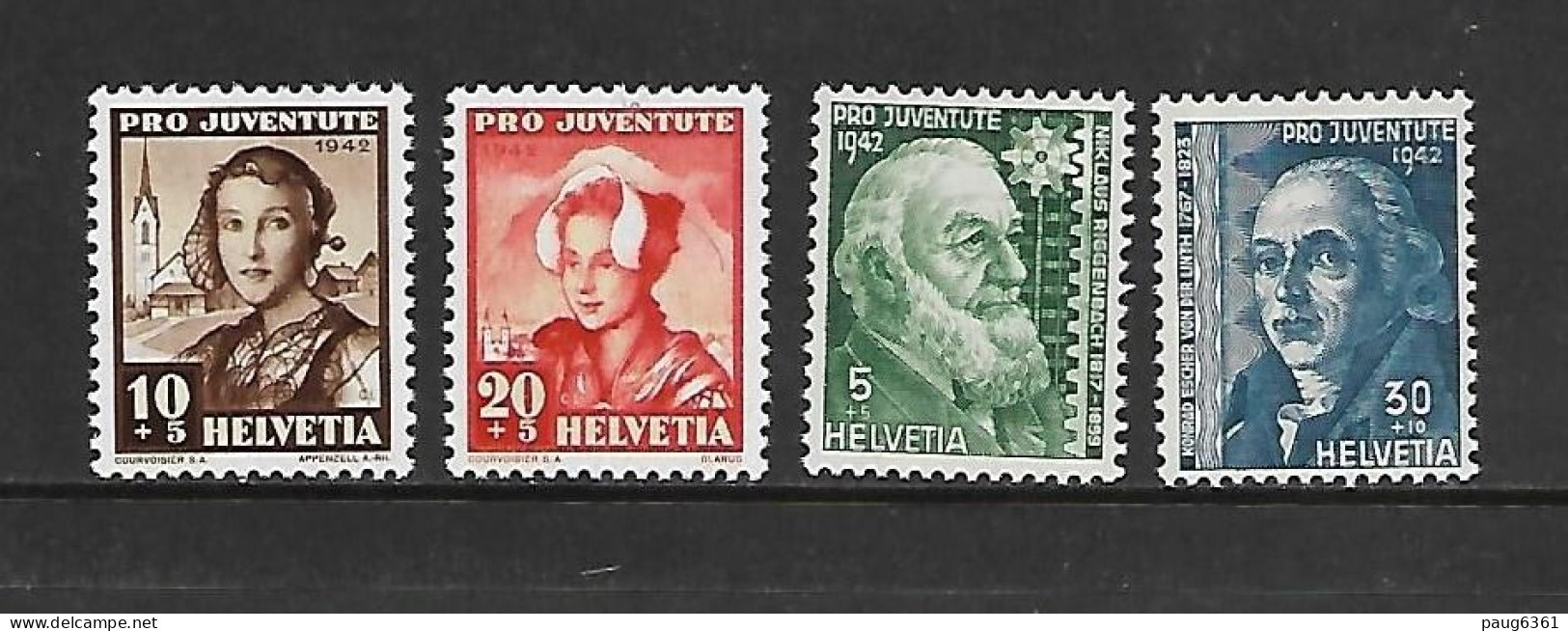 SUISSE 1942 PRO JUVENTUTE YVERT N°380/383 NEUF MNH** - Nuovi