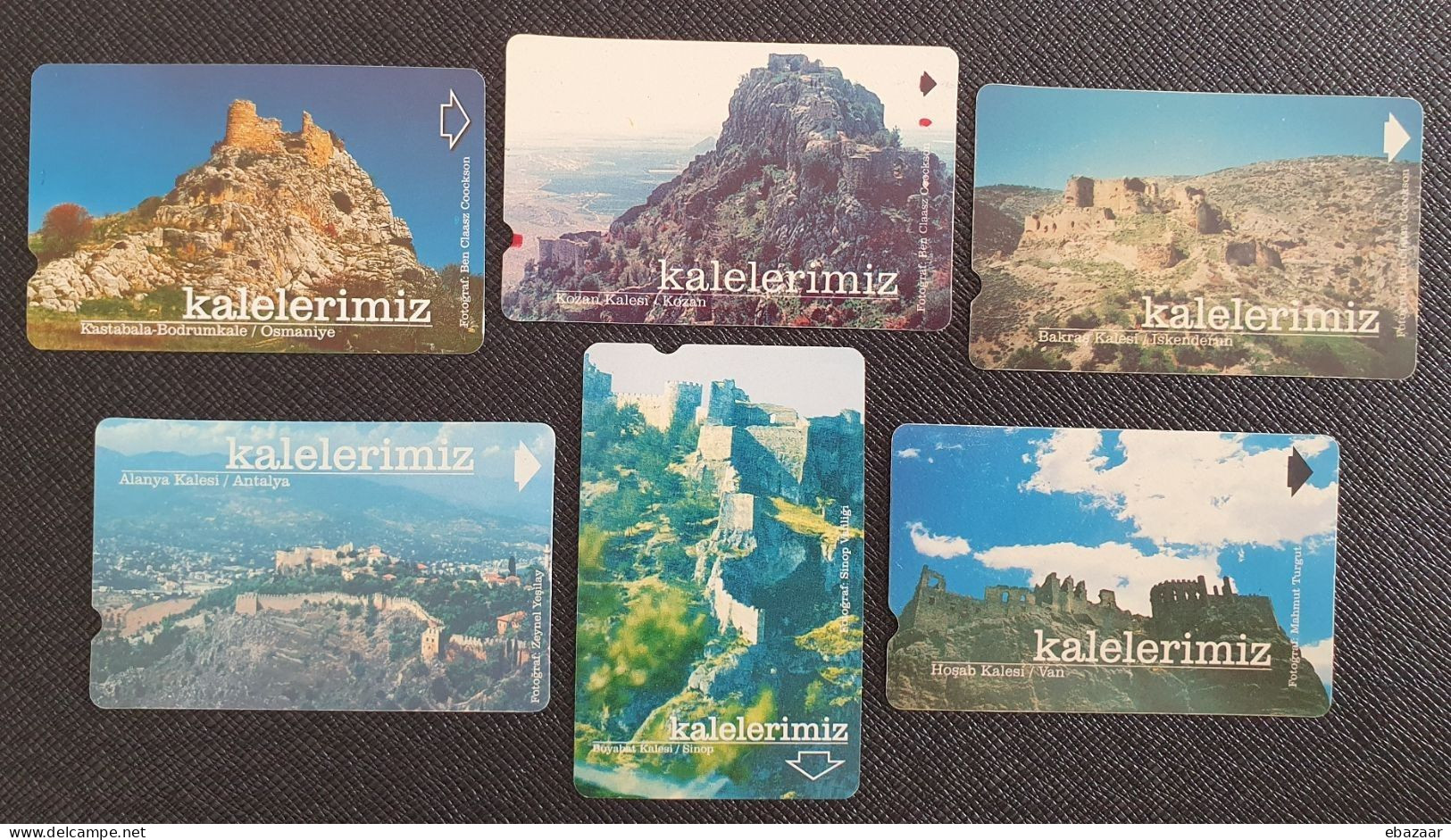 Turkey 6 Phonecards Castles Used - Turquie