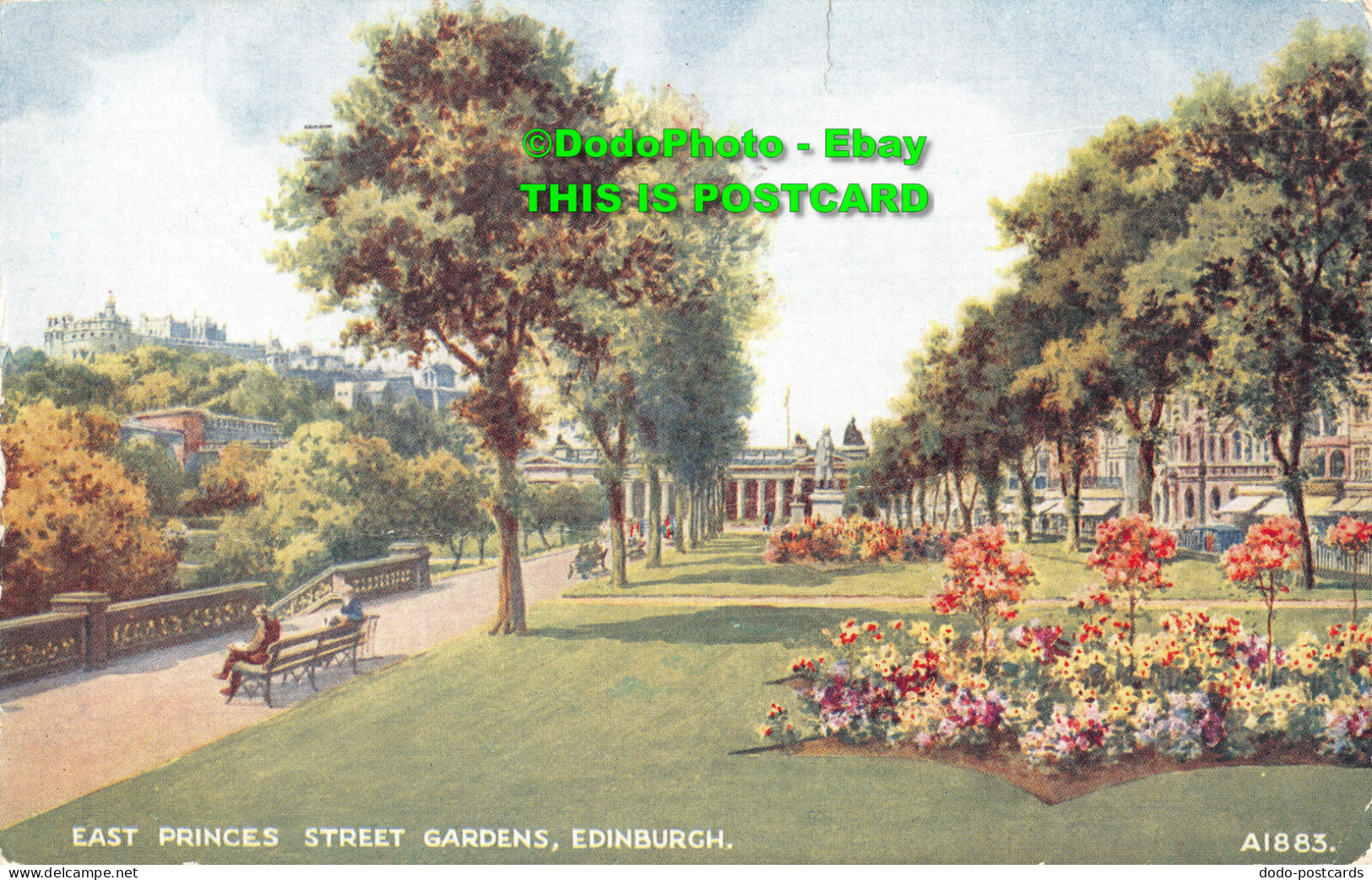 R453220 East Princes Street Gardens. Edinburgh. A1883. Art Colour. B. F. C. Parr - World