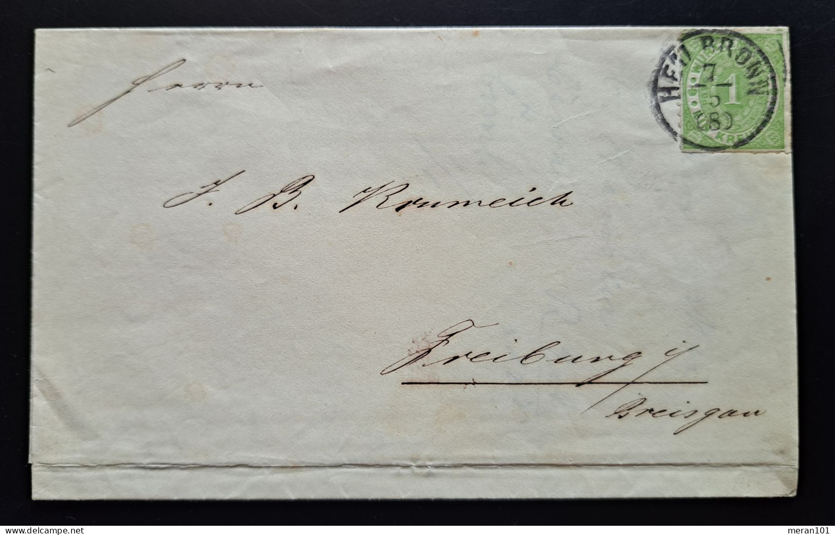 Württemberg, Brief HEILBRONN 1 Kr. - Postwaardestukken