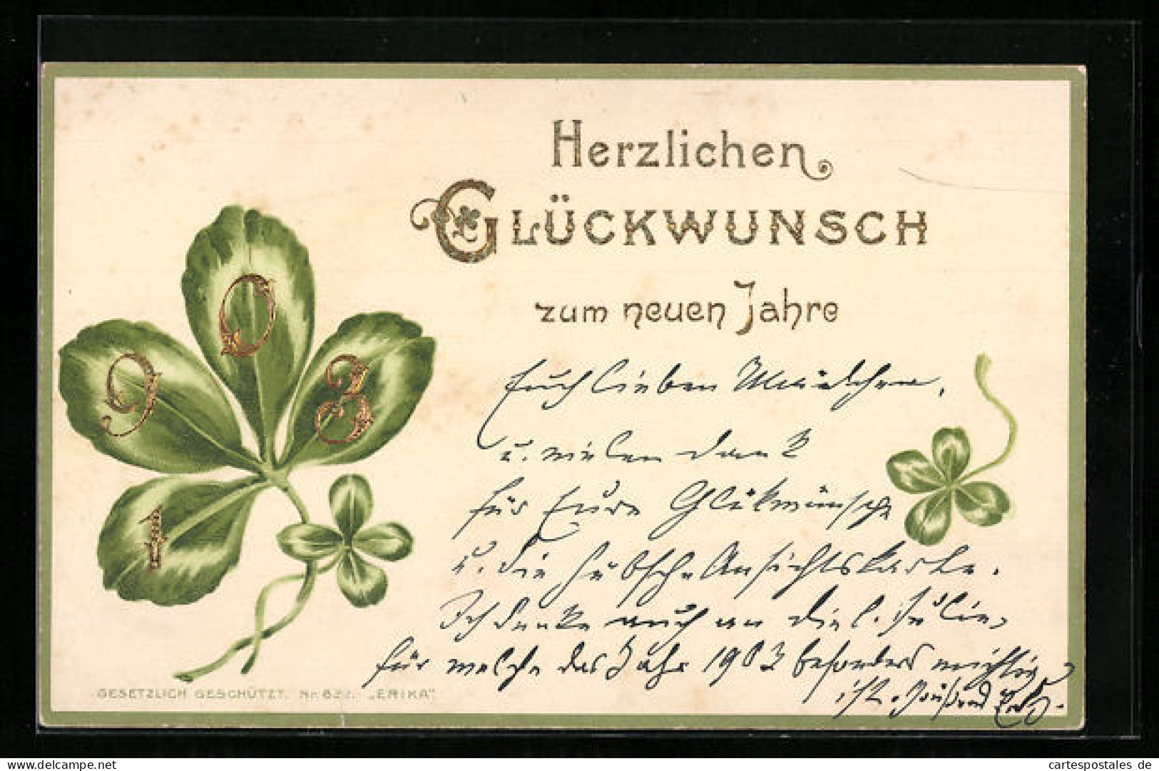 AK Jahreszahl 1903 Mit Kleeblättern  - Other & Unclassified