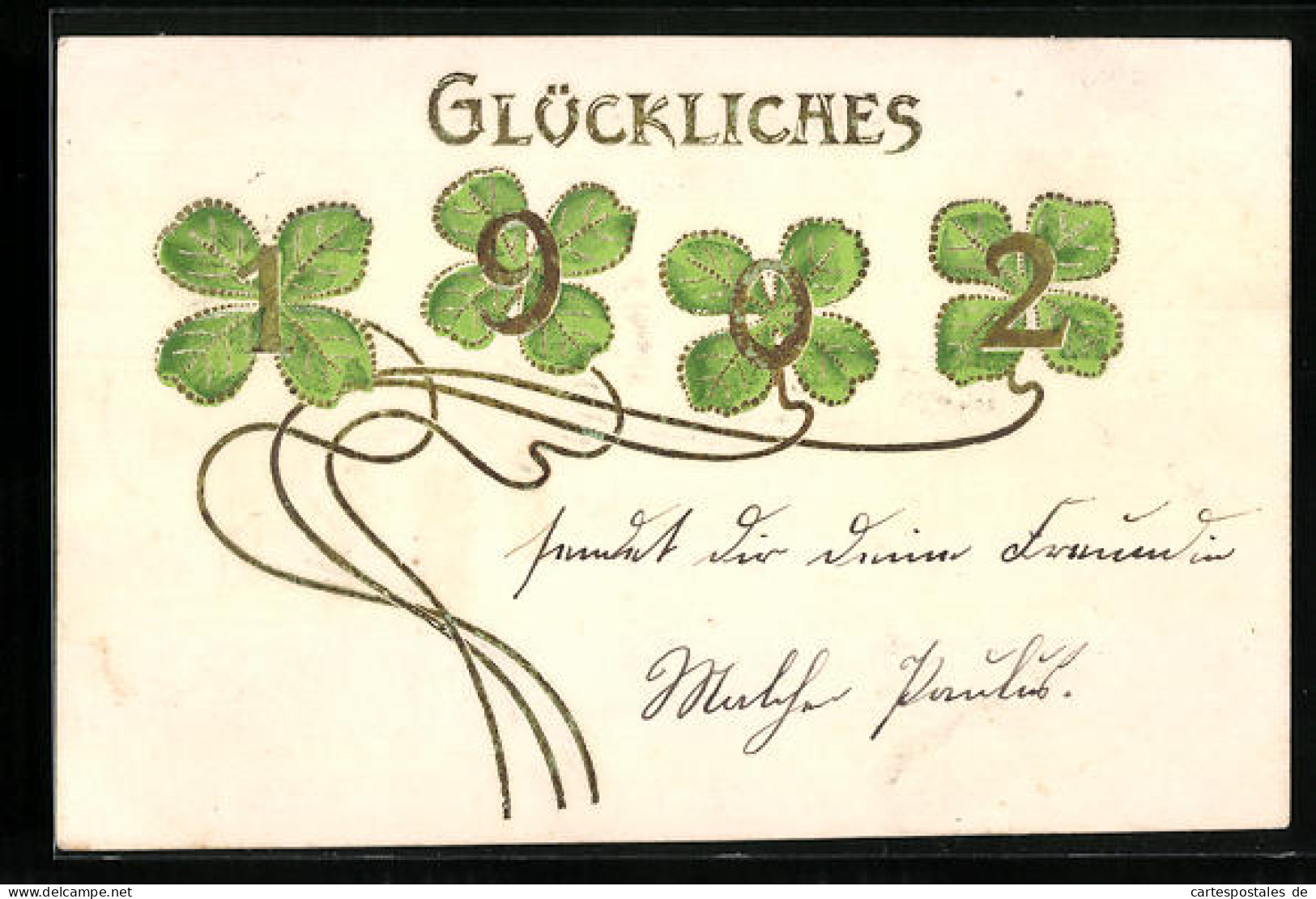AK Glückliches 1902 Mit Kleeblättern  - Other & Unclassified
