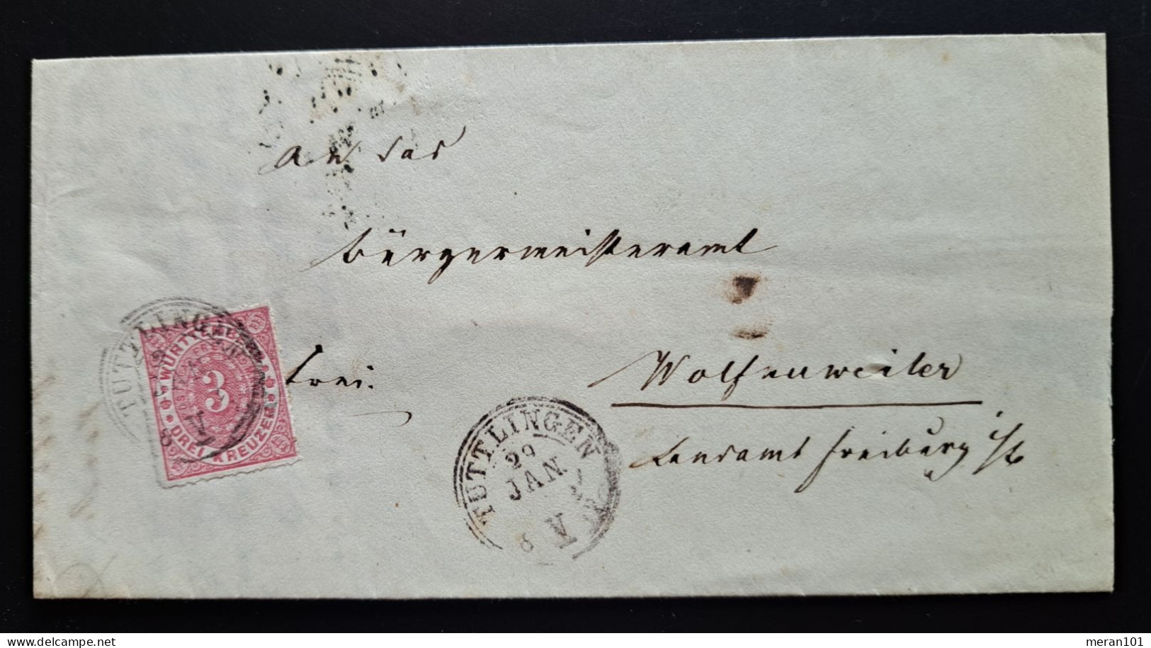 Württemberg 1875, Brief TUTTLINGEN 29 JAN. Nach SCHALLSTADT - Postal  Stationery