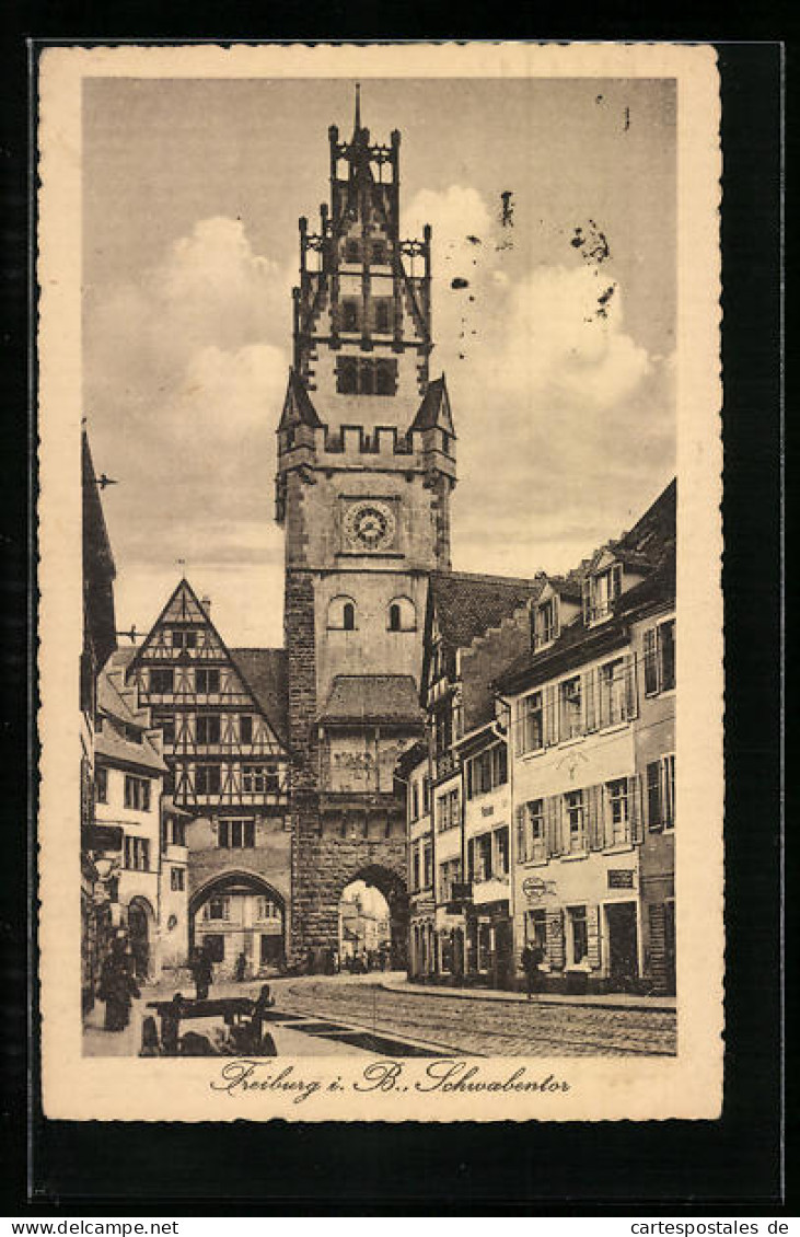 AK Freiburg I. B., Blick Zum Schwabentor  - Freiburg I. Br.