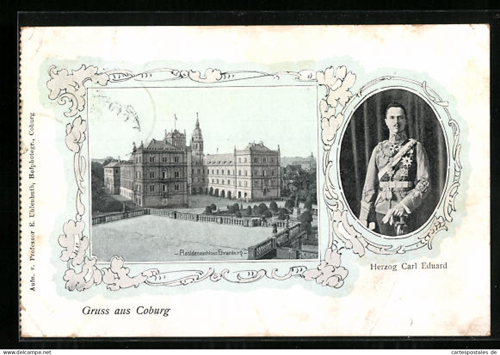 AK Coburg, Residenzschloss Ehrenburg, Herzog Carl Eduard Von Sachsen-Coburg-Gotha  - Royal Families