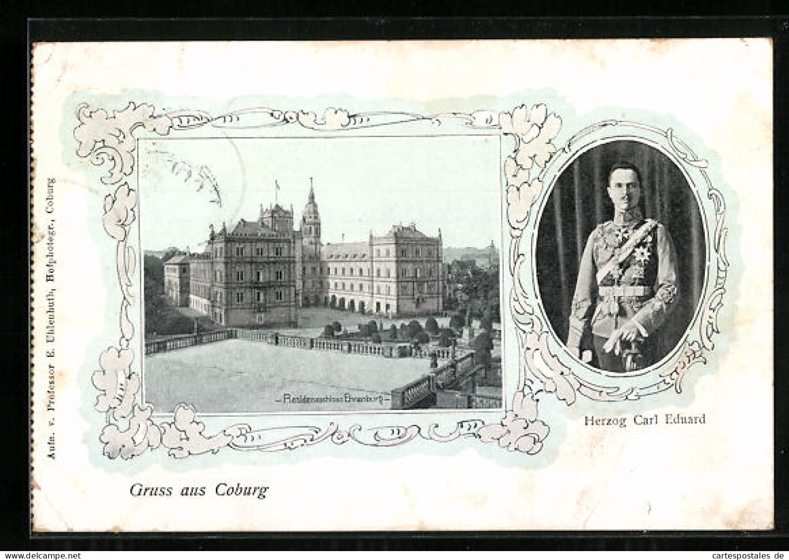 AK Coburg, Residenzschloss Ehrenburg, Herzog Carl Eduard Von Sachsen-Coburg-Gotha  - Familles Royales