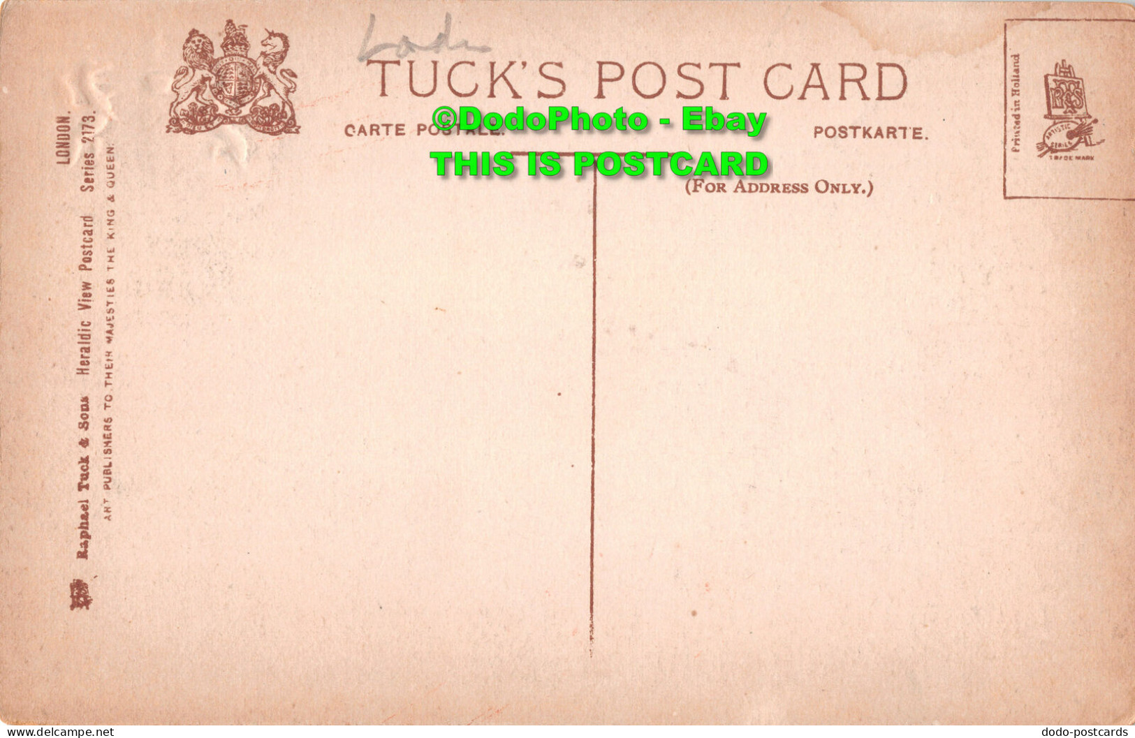 R453271 London. National Gallery. Tintopho. Tuck. Heraldic View Postcard. Series - Autres & Non Classés